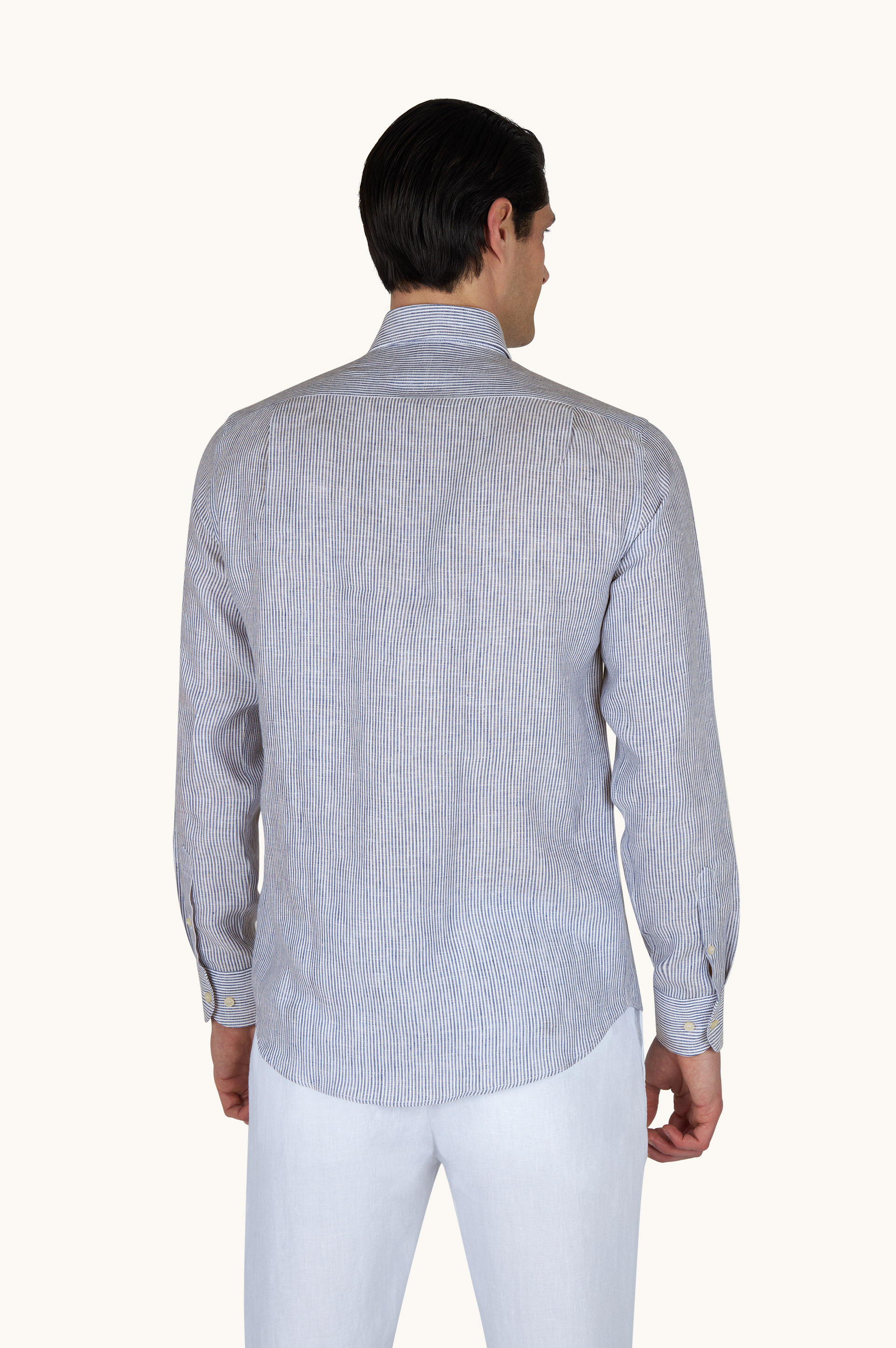 Camisa de lino Soffio con estampado de rayas image number 3