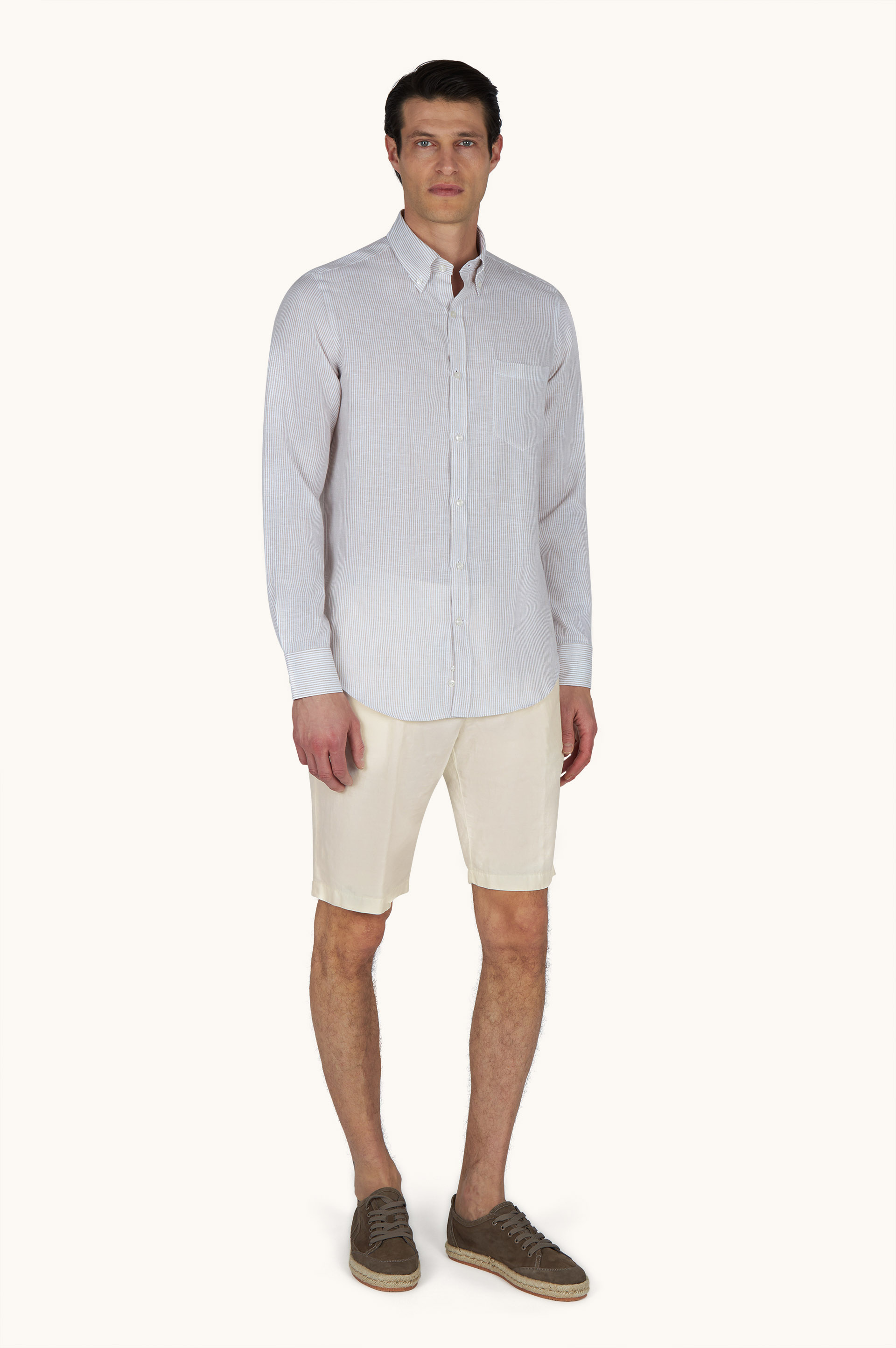 Camisa de lino Soffio con estampado de rayas image number 2