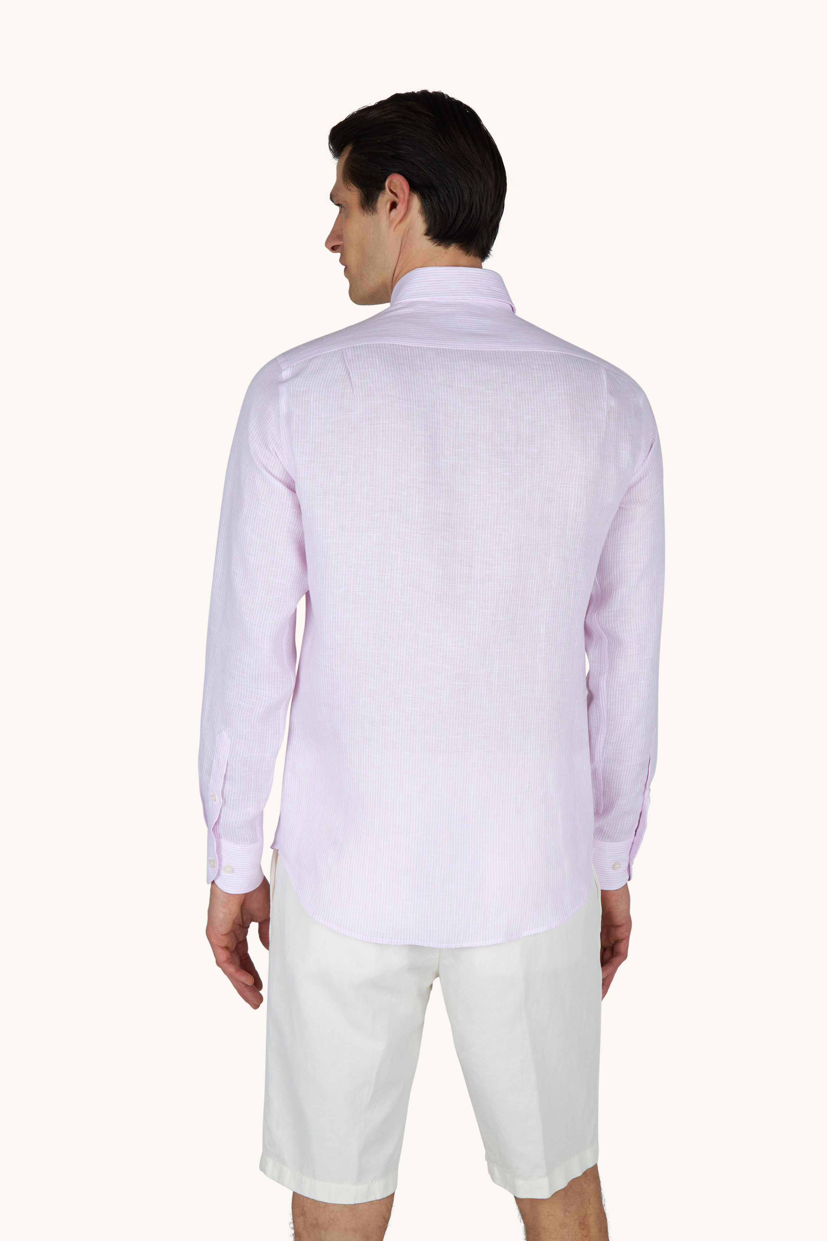 Camisa de lino Soffio con estampado de rayas image number 3