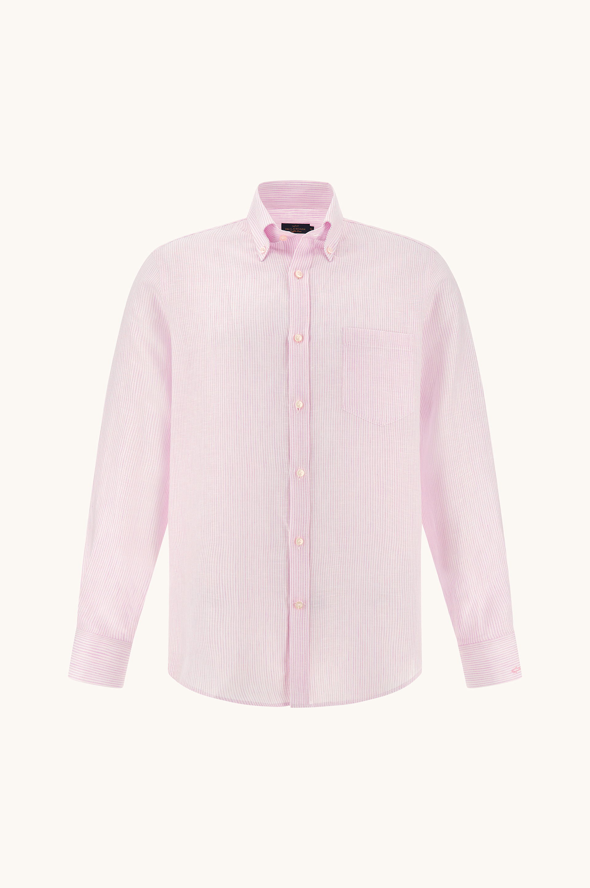 Soffio linen shirt with striped pattern image number 0