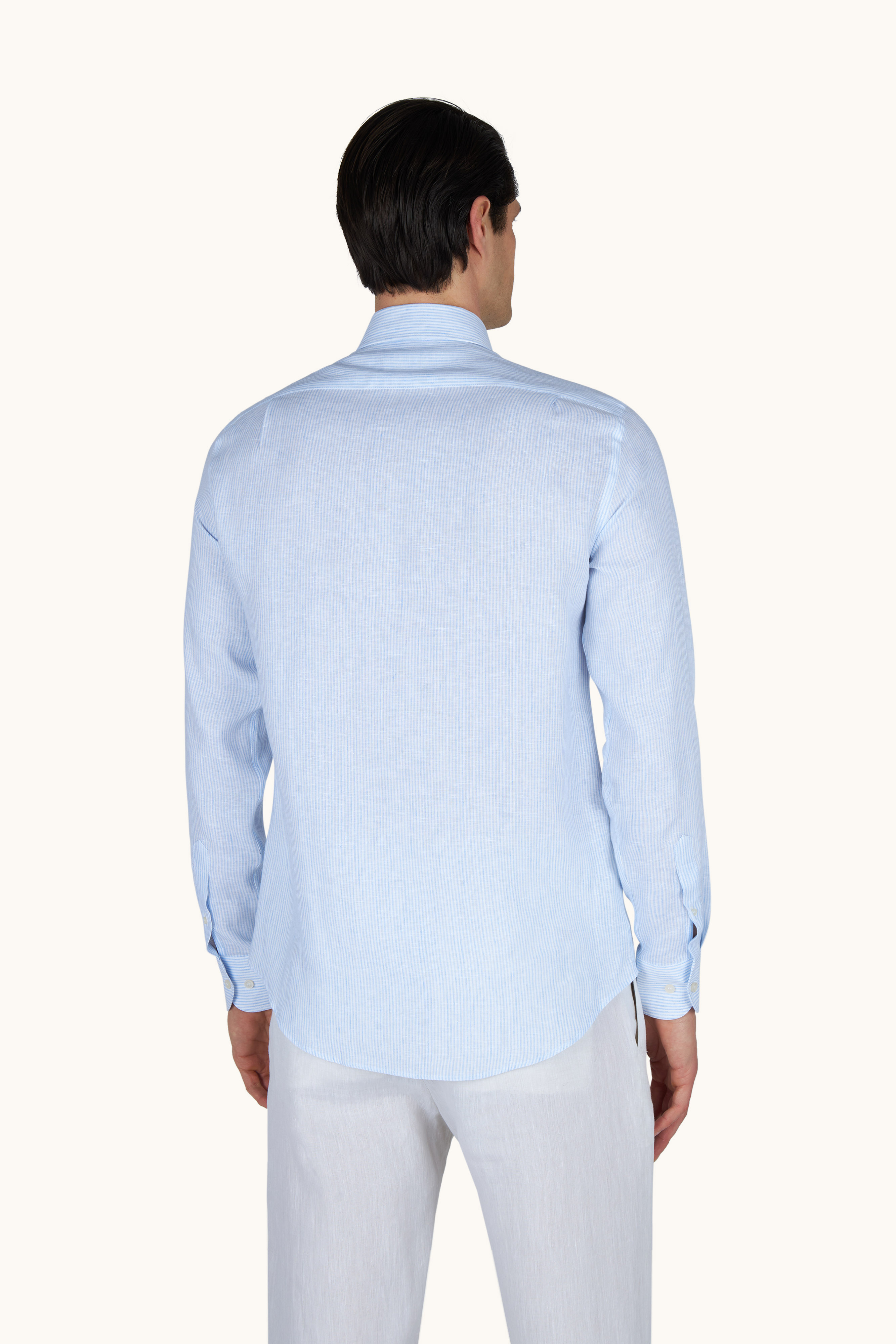 Camisa de lino Soffio con estampado de rayas image number 3