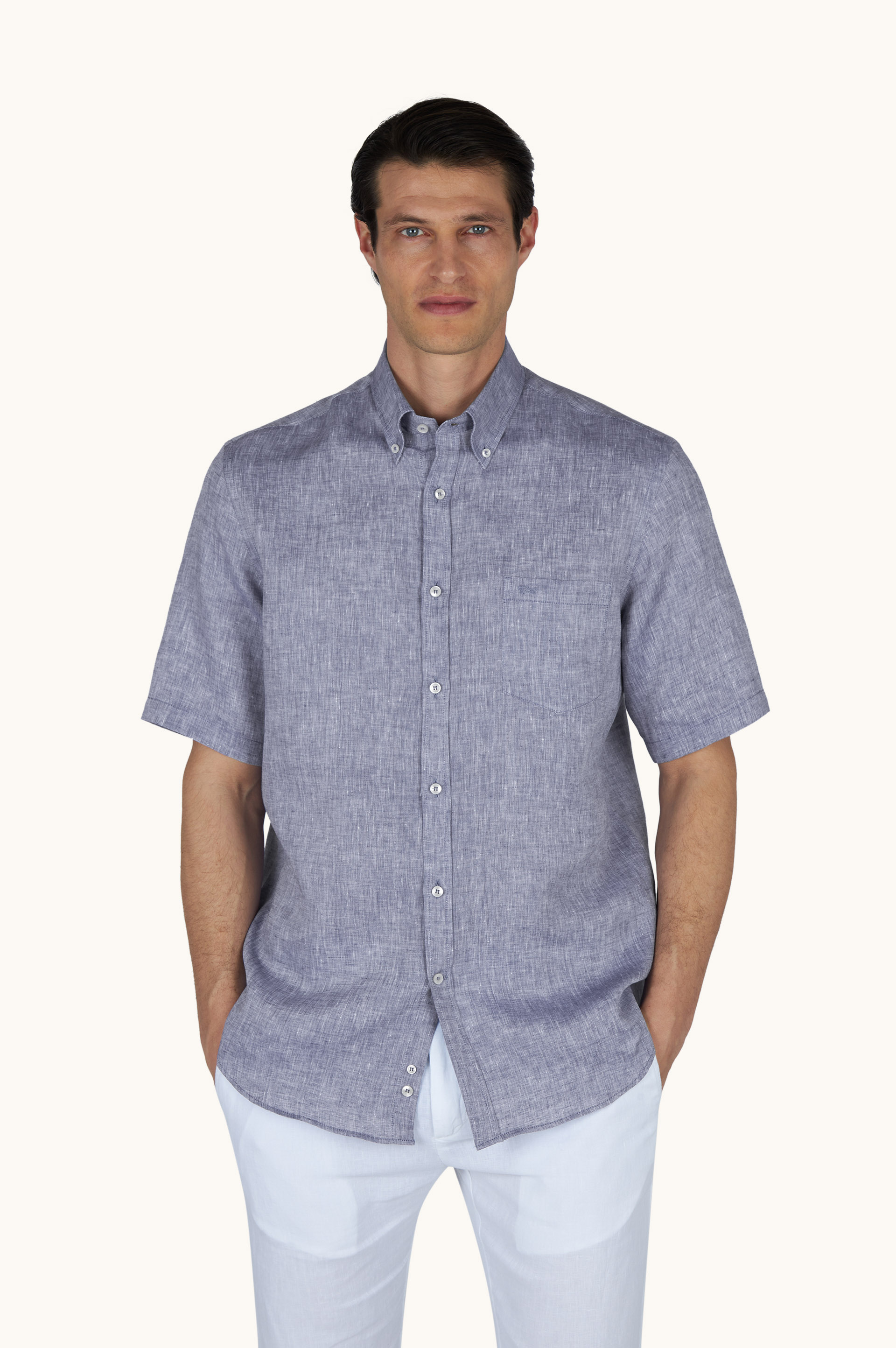 Soffio linen shirt with short sleeves image number 0