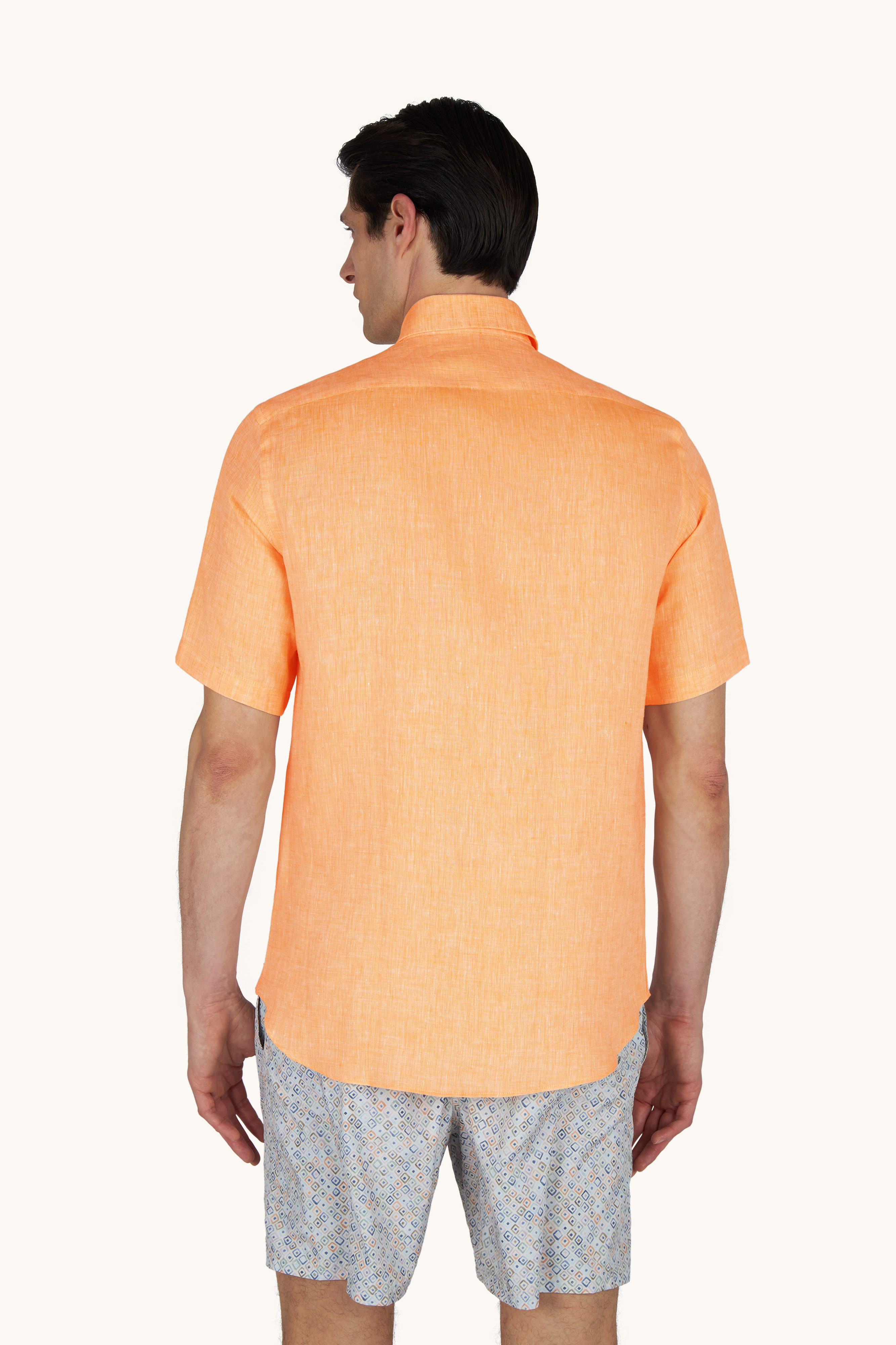 Camisa de lino Soffio de manga corta image number 3