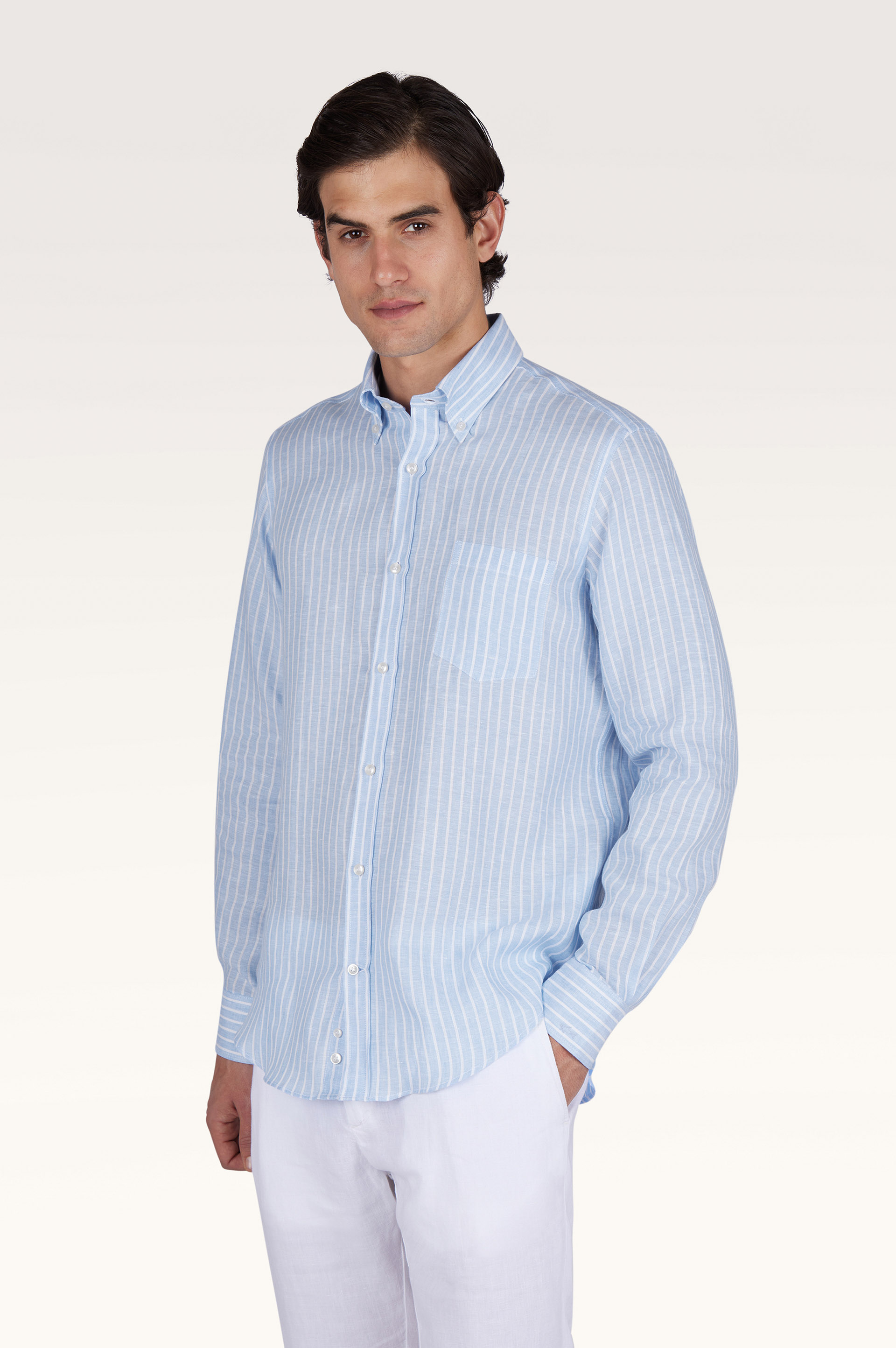 Soffio Leinenhemd mit Streifenmuster image number 0