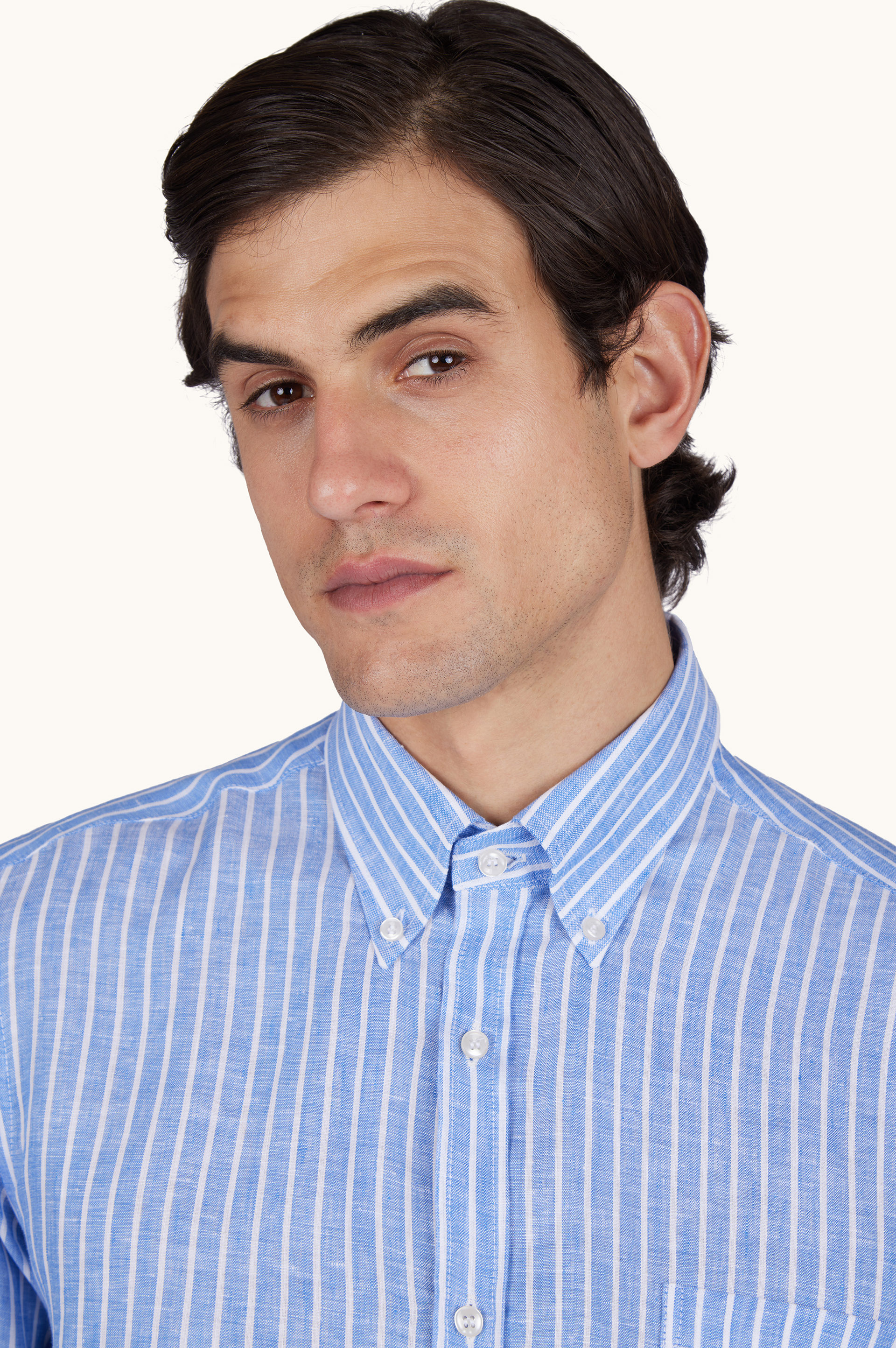 Рубашка из льна Soffio в полоску image number 4