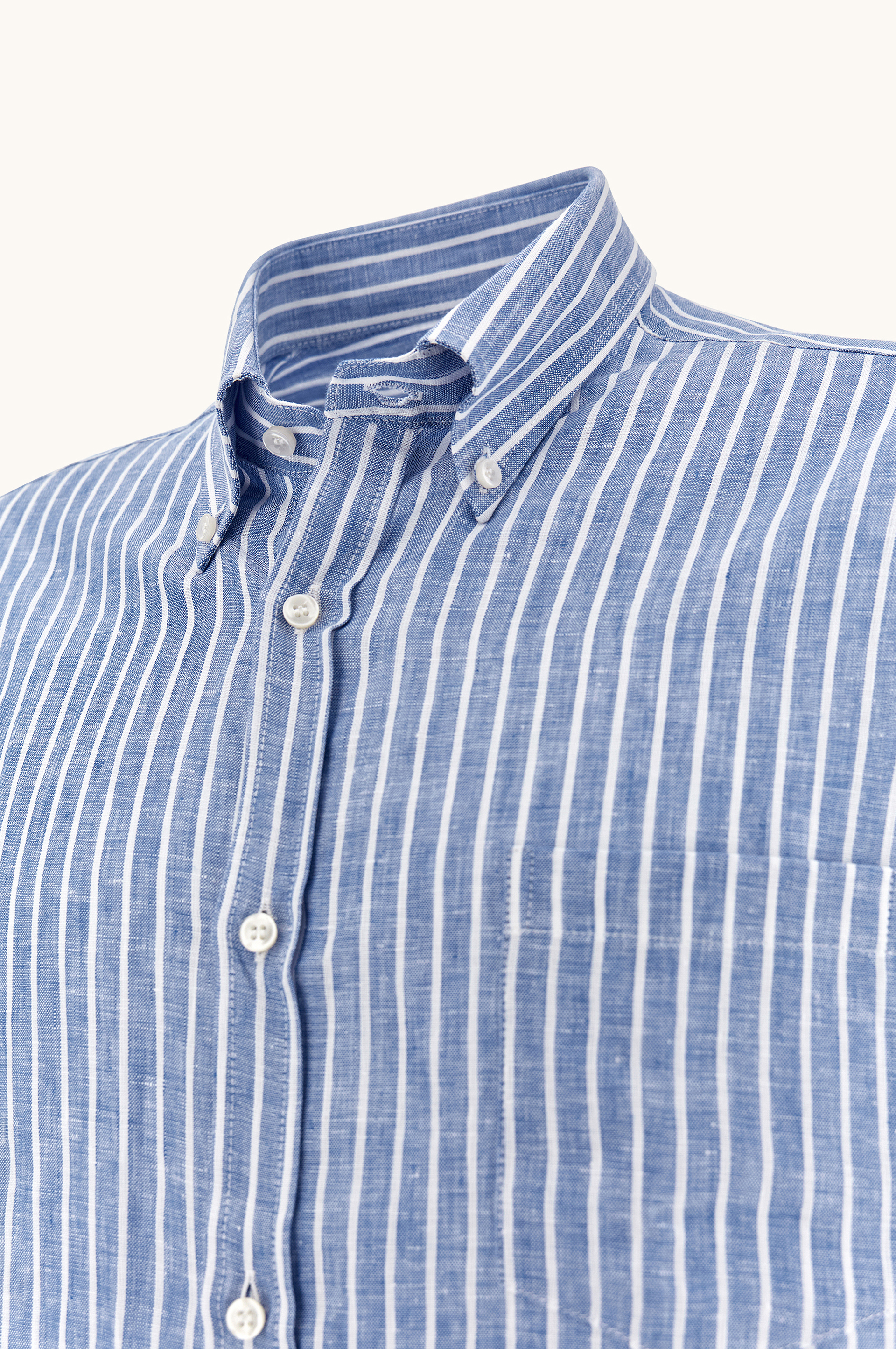 Рубашка из льна Soffio в полоску image number 5