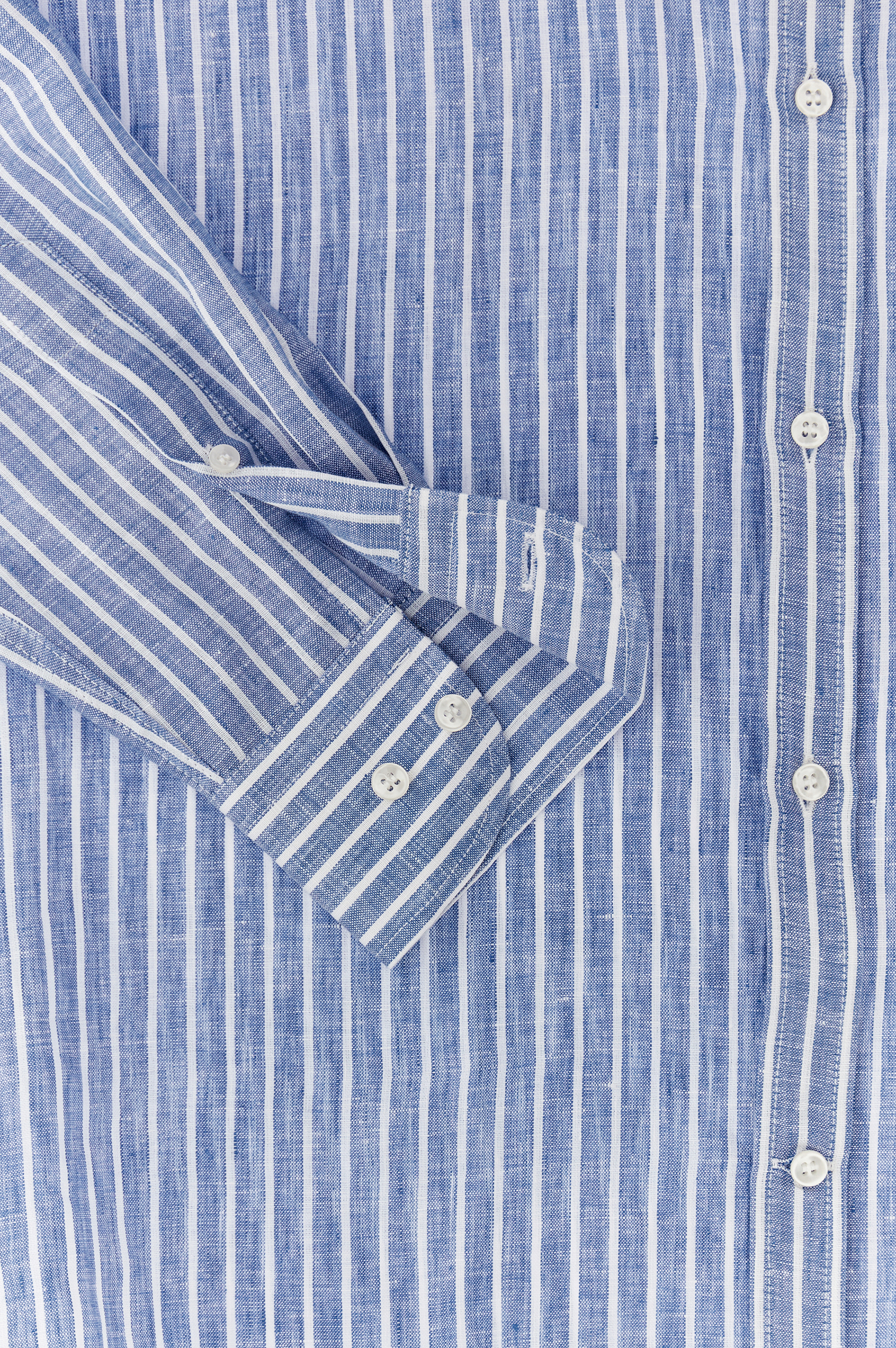 Рубашка из льна Soffio в полоску image number 6