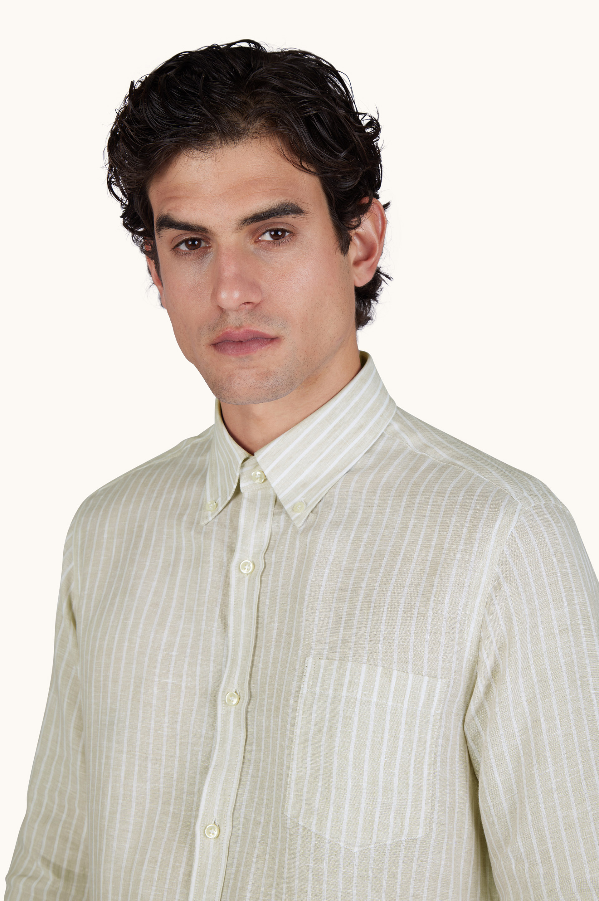 Soffio 亚麻条纹衬衫 image number 4