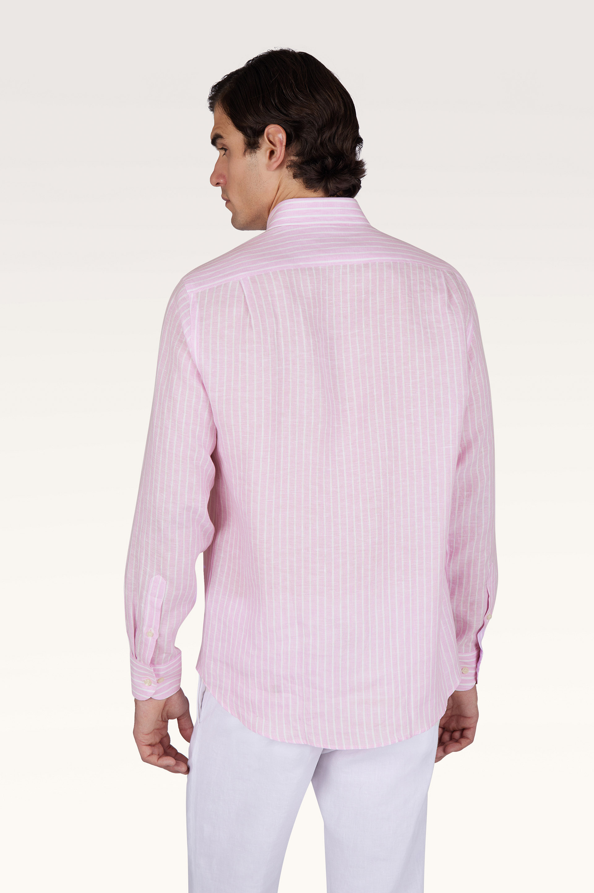 Soffio linen shirt with striped pattern image number 3