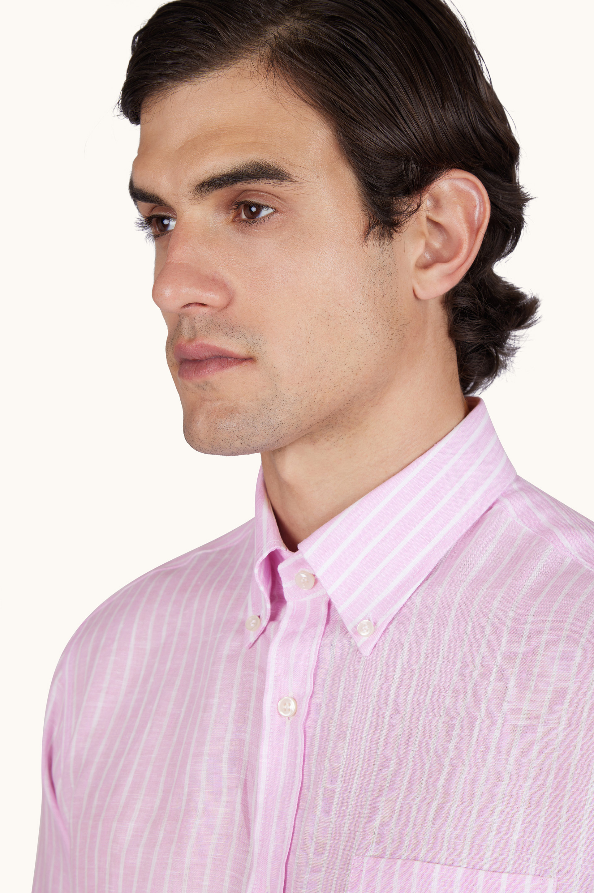 Soffio linen shirt with striped pattern image number 4