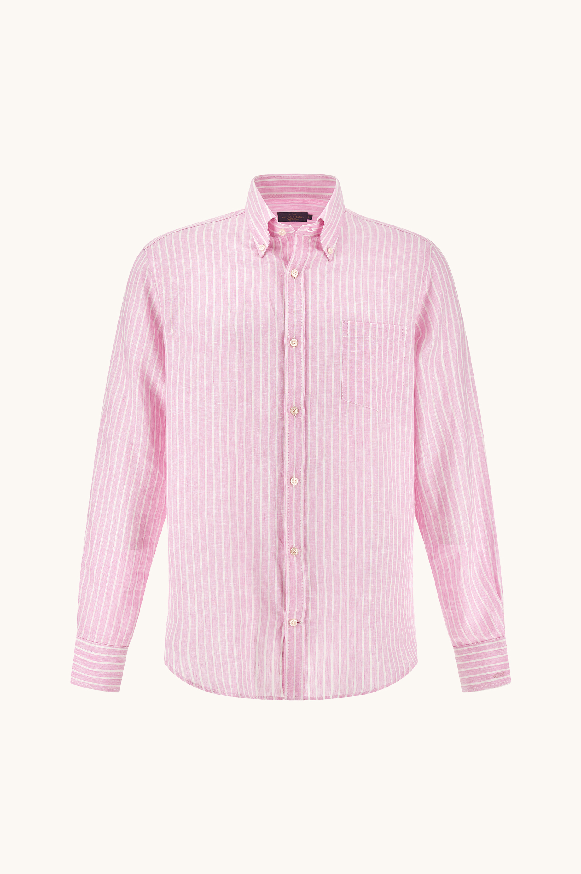 Soffio linen shirt with striped pattern image number 1