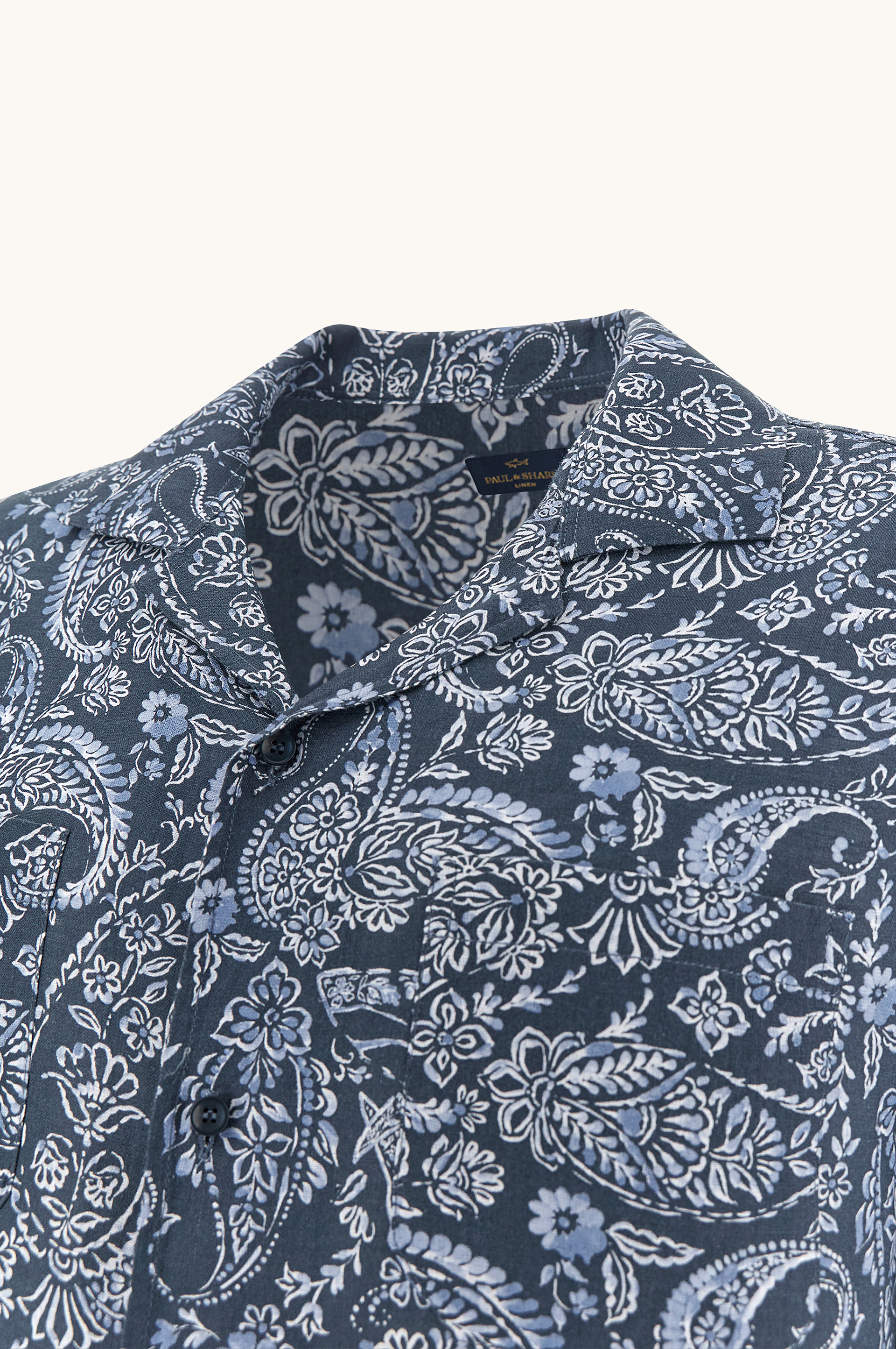 Camicia in lino con motivo Shark Paisley image number 5