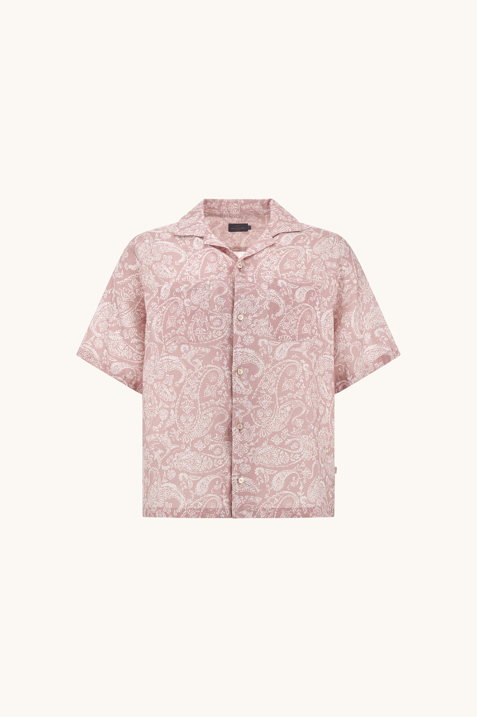 Linen shirt with Shark Paisley pattern image number 1