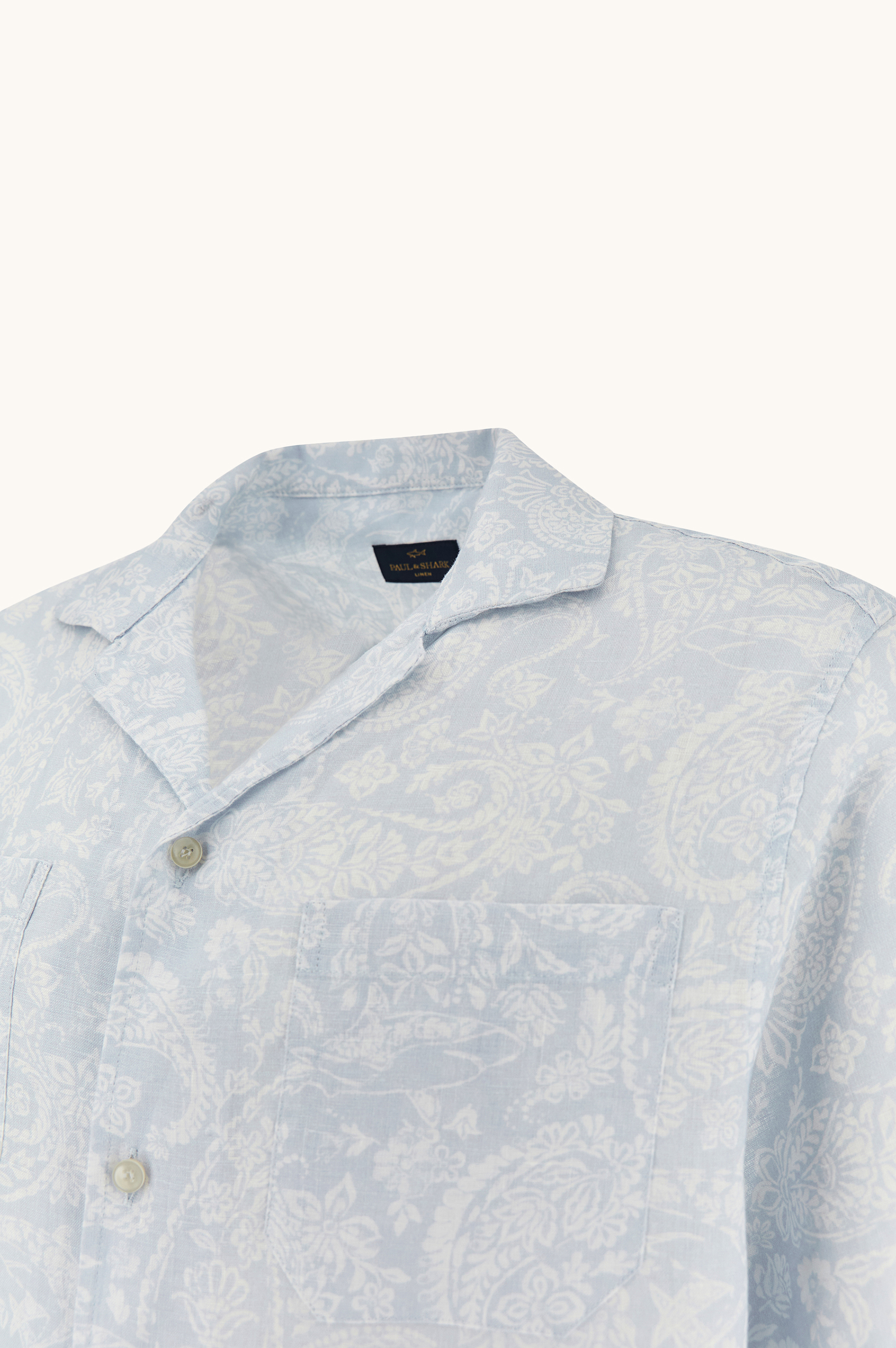 Linen shirt with Shark Paisley pattern image number 5