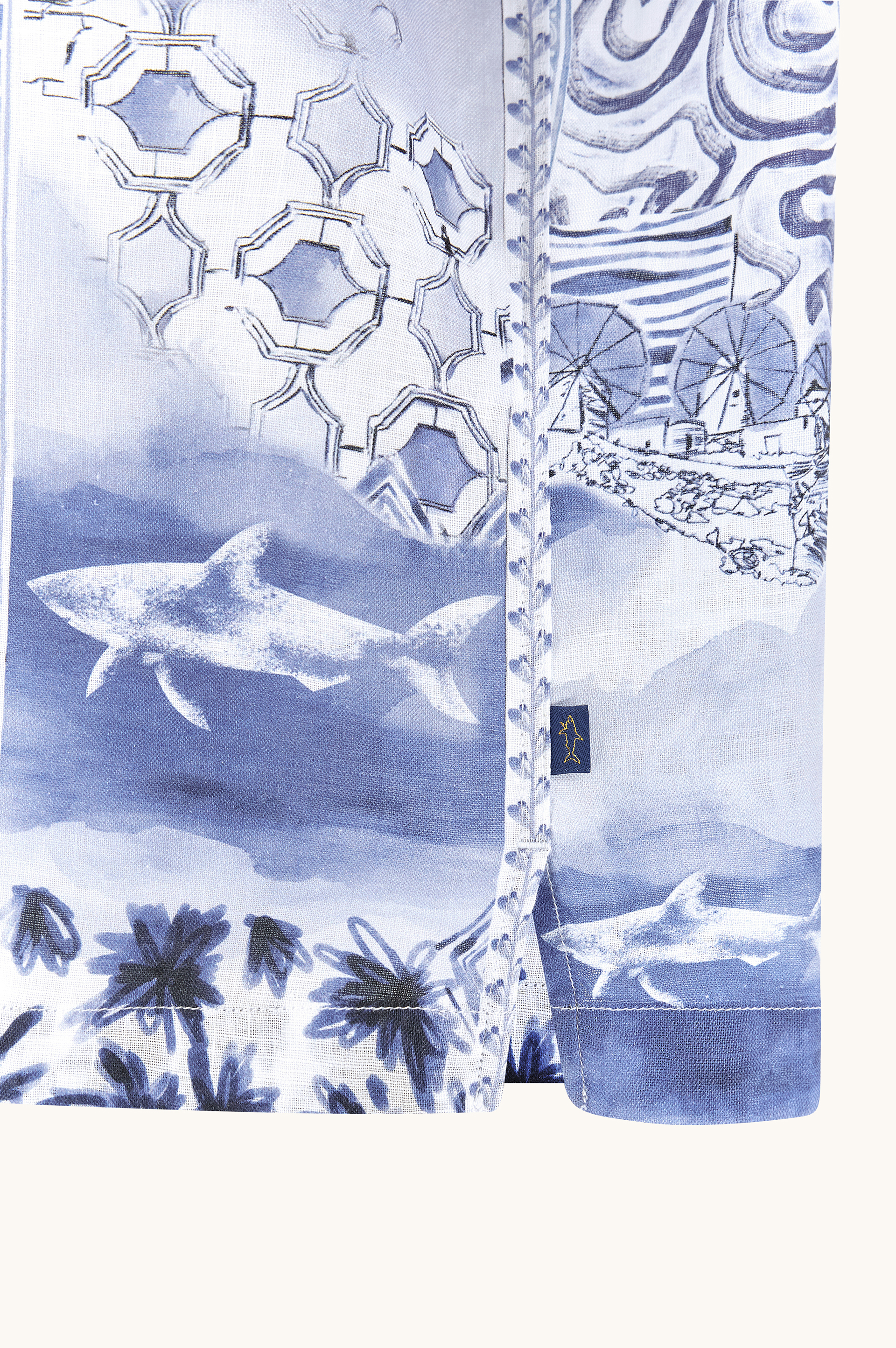 Camisa de lino con estampado Greece Voyage image number 6