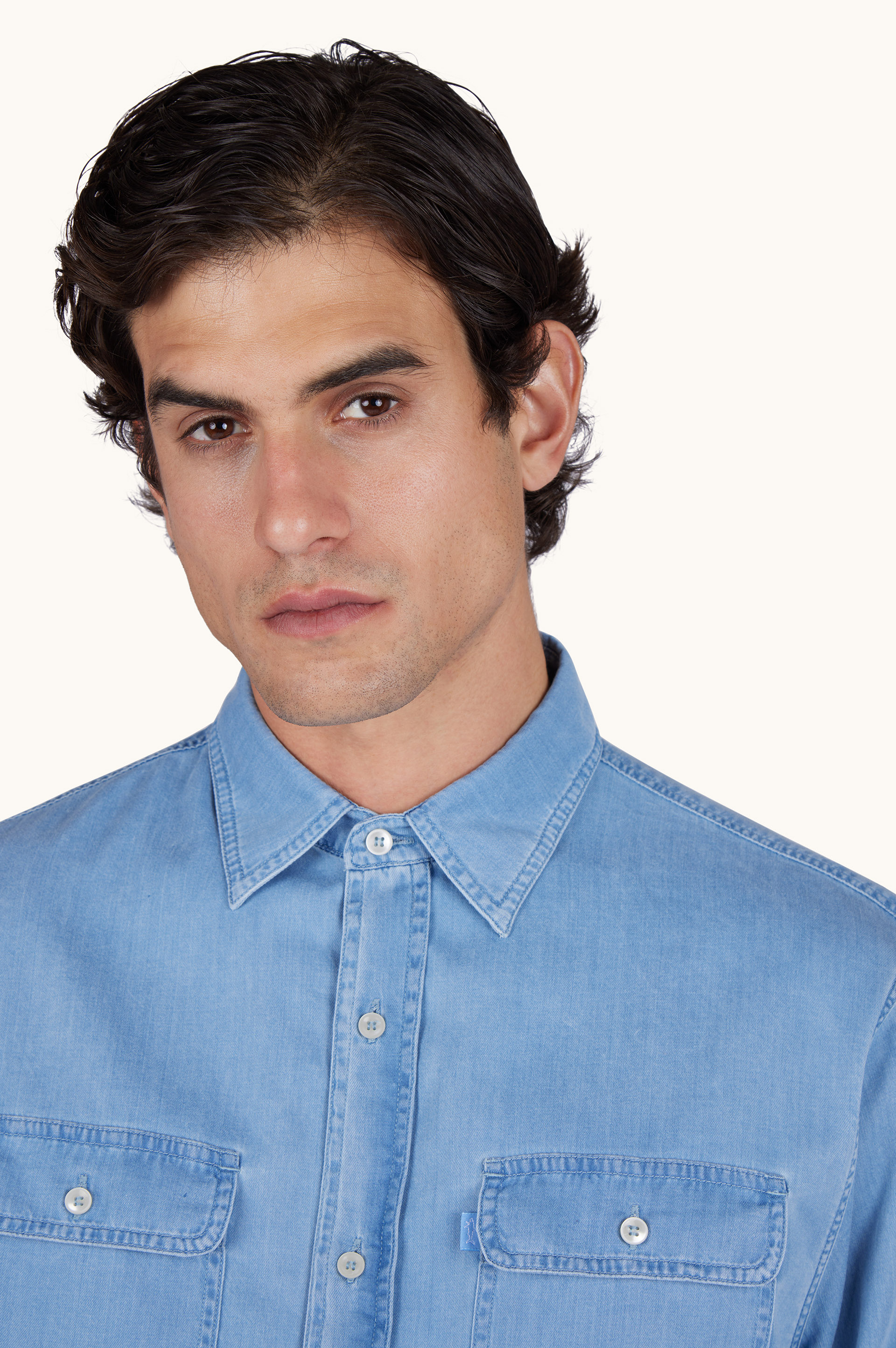 X‑Soft overshirt in Giza cotton denim image number 3