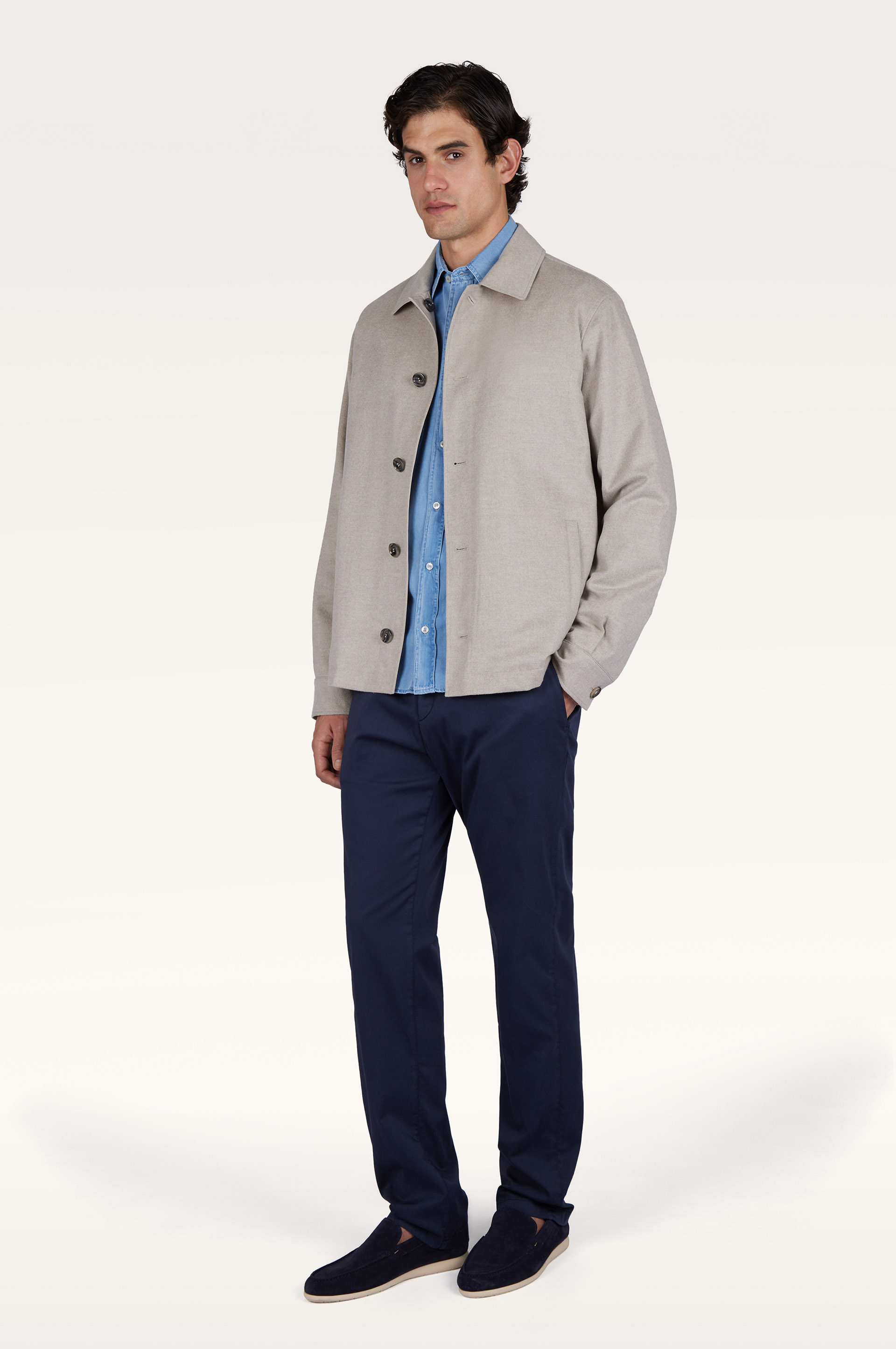 X‑Soft overshirt in Giza cotton denim image number 1