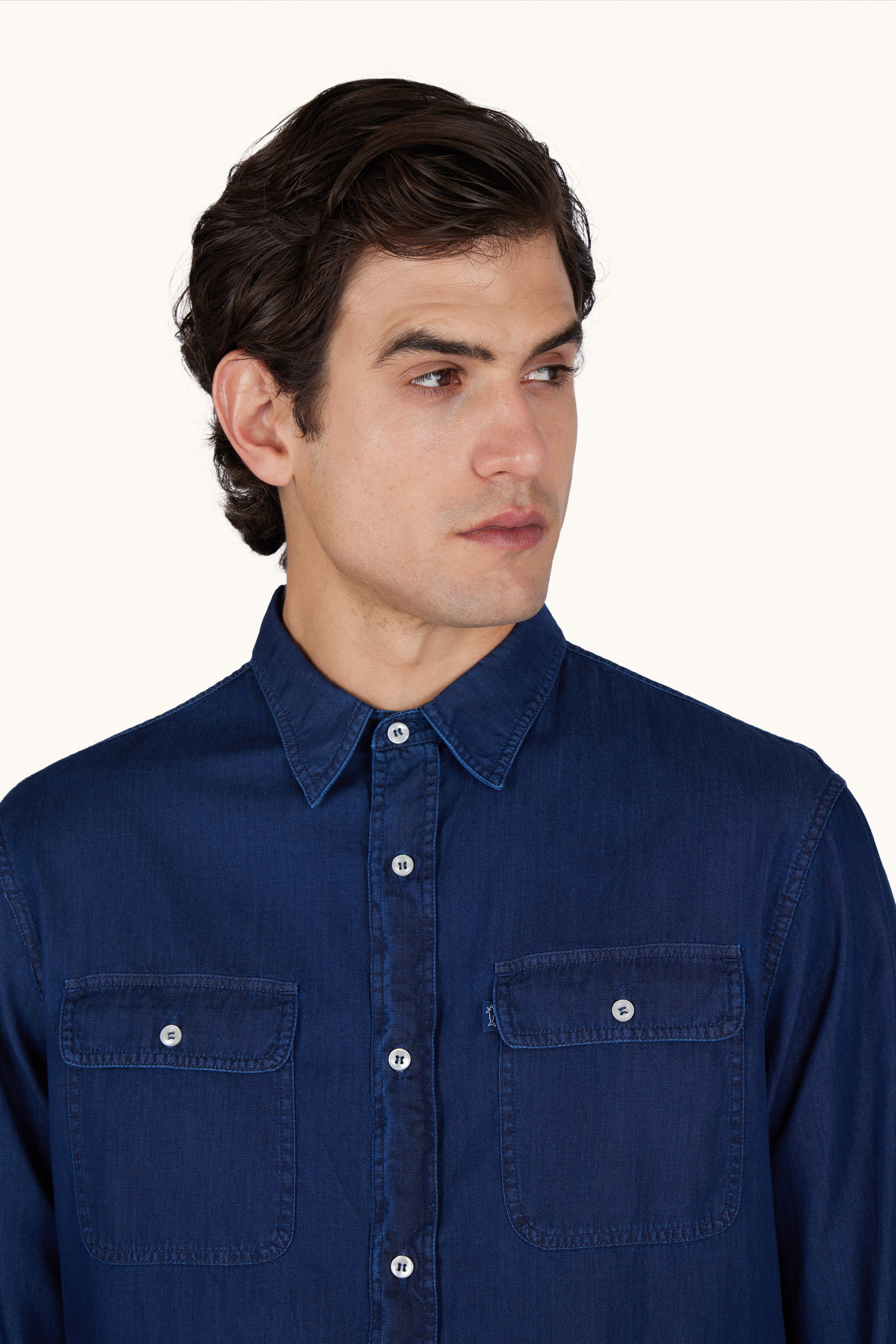 Sobrecamisa X‑Soft de mezclilla de algodón Giza image number 3