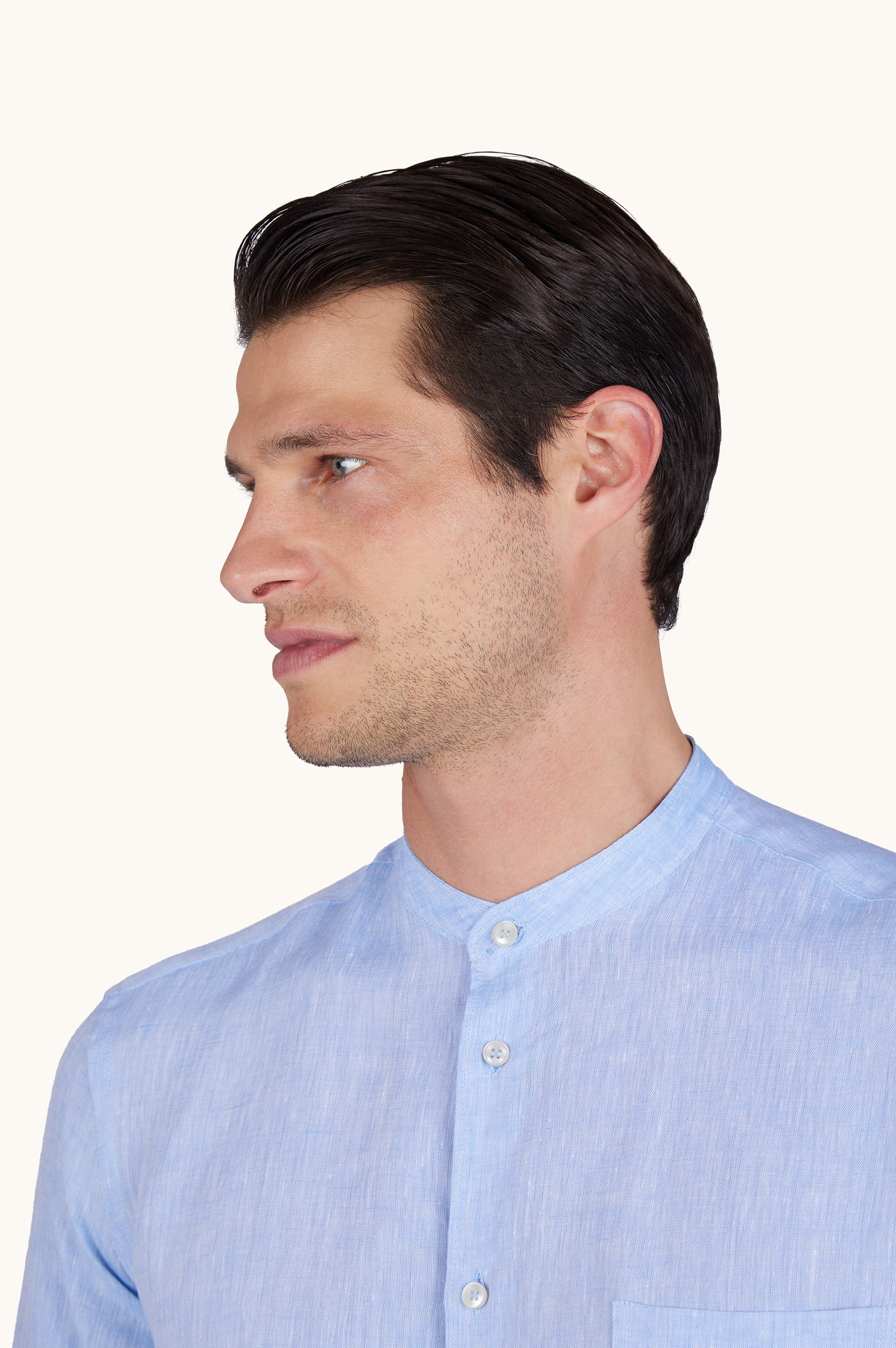 Garment‑dyed linen shirt image number 3