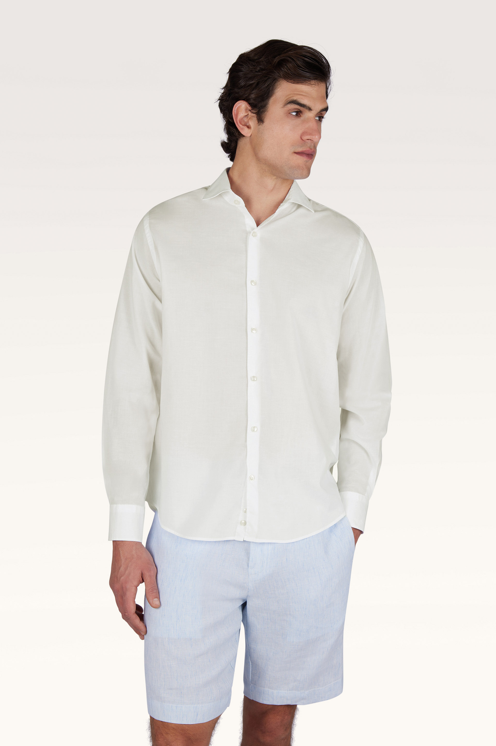 Camisa de voile de algod&oacute;n te&ntilde;ida en prenda image number 0