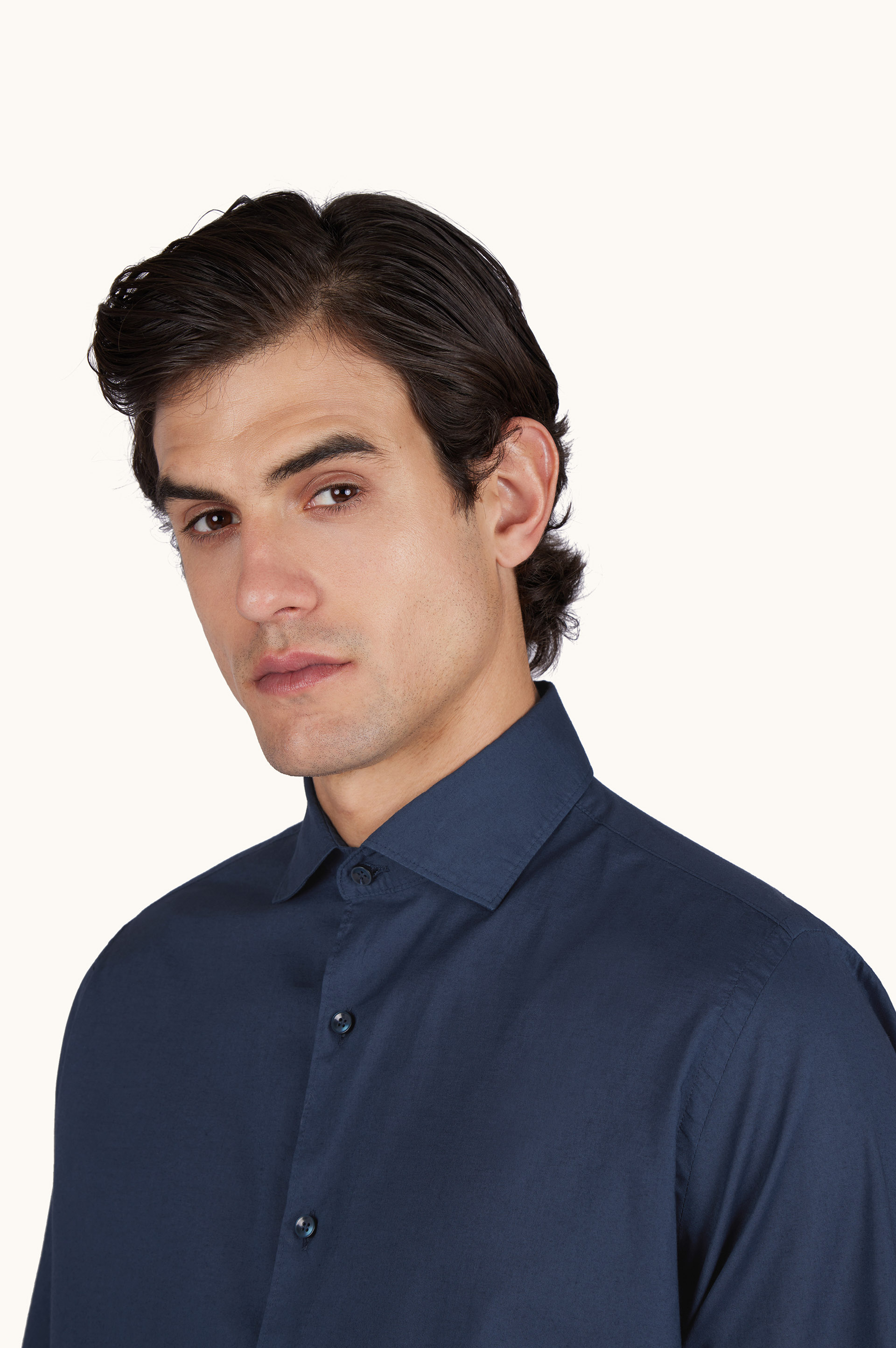 Camisa de voile de algod&oacute;n te&ntilde;ida en prenda image number 3