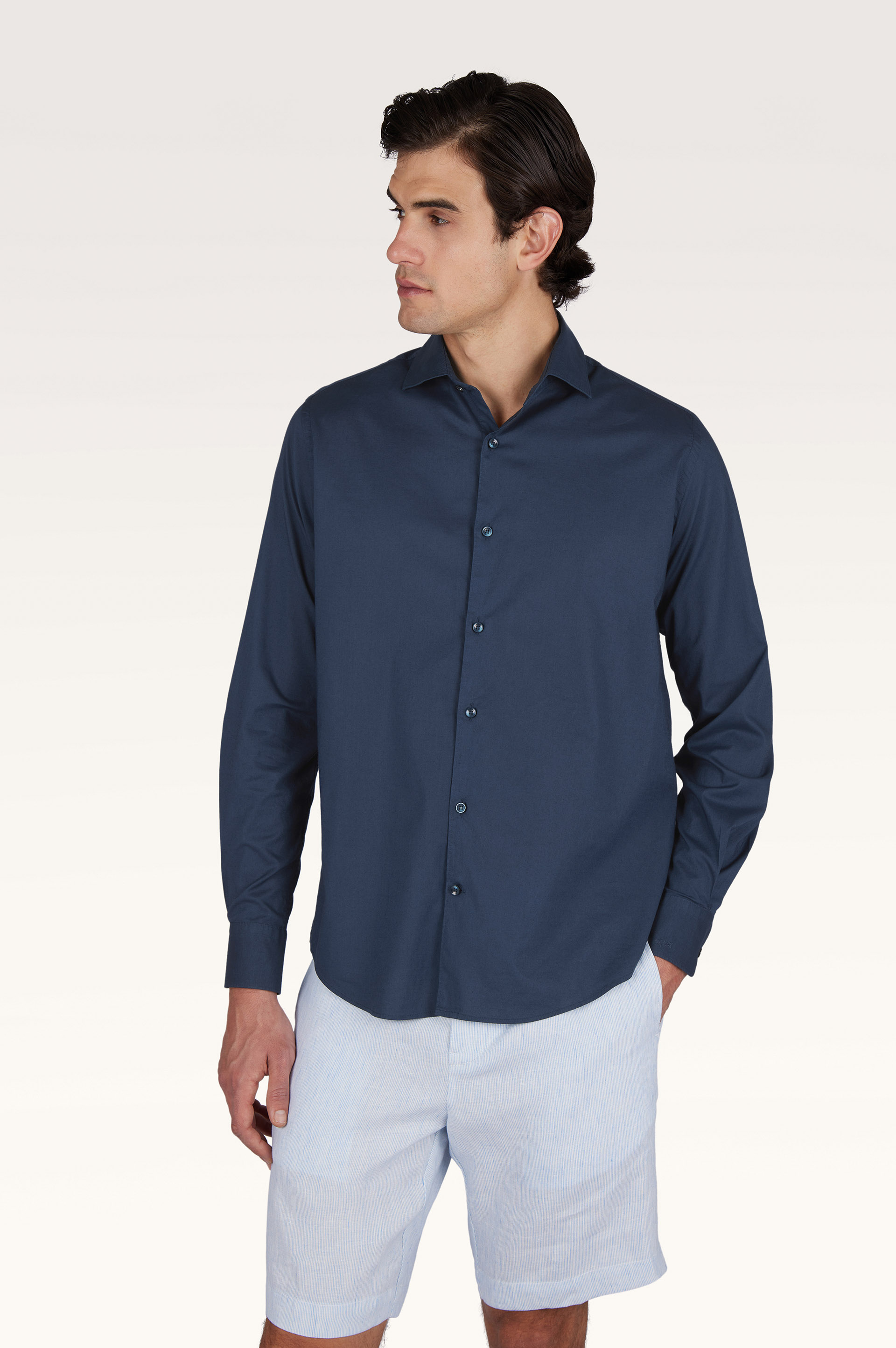 Camisa de voile de algod&oacute;n te&ntilde;ida en prenda image number 0