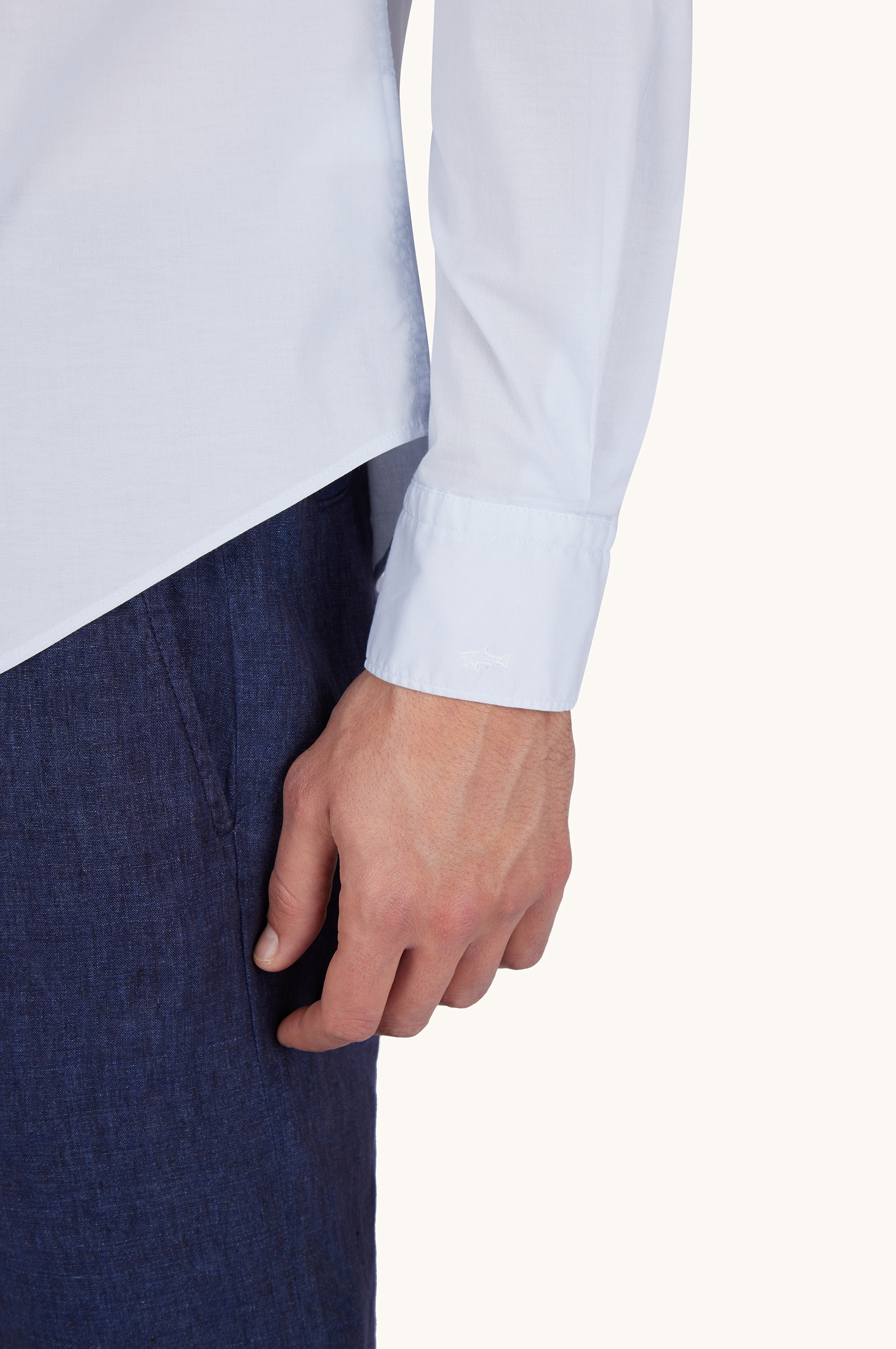 Garment‑dyed cotton voile shirt image number 8