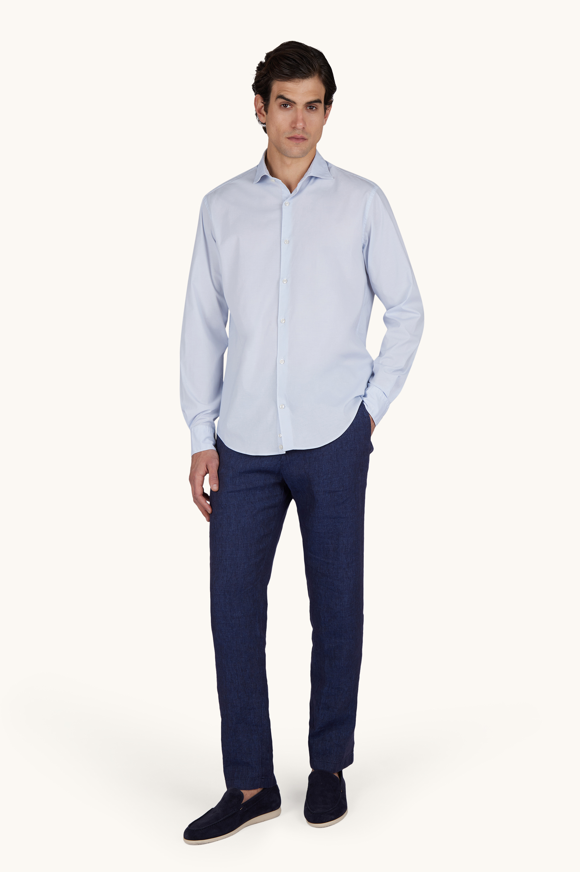 Garment‑dyed cotton voile shirt image number 2