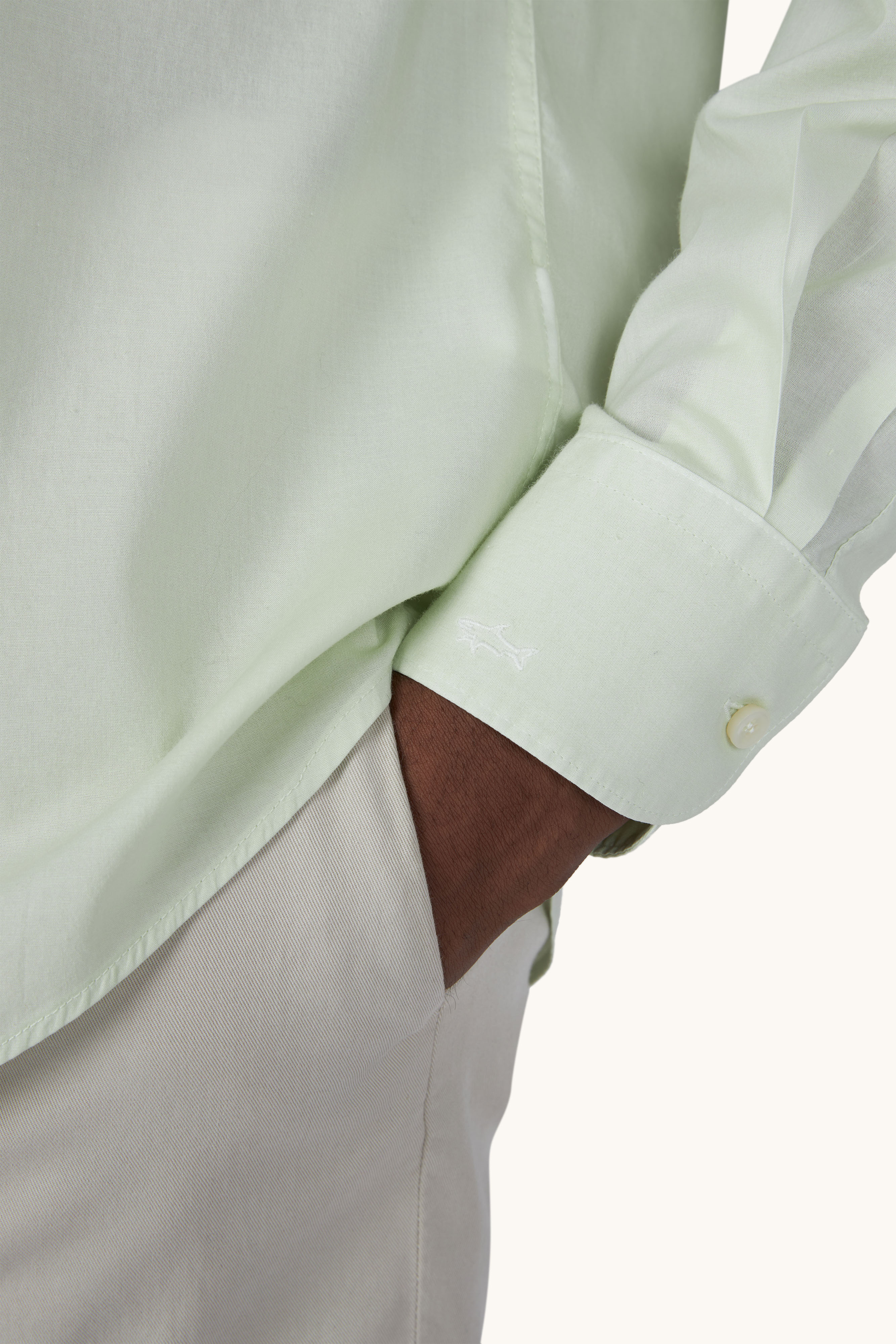 Garment‑dyed cotton voile shirt image number 3