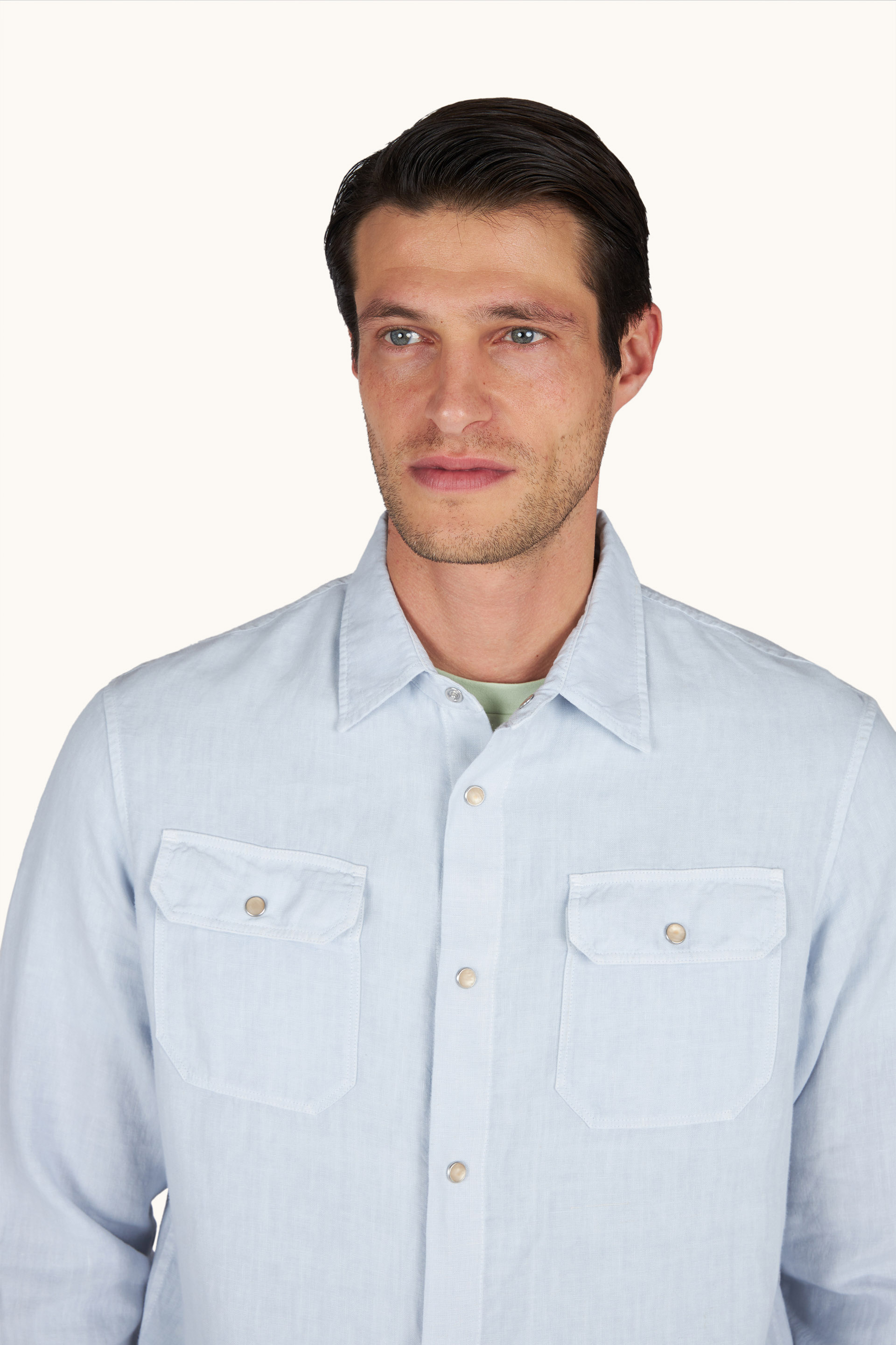 Overshirt in lino tinto capo image number 3