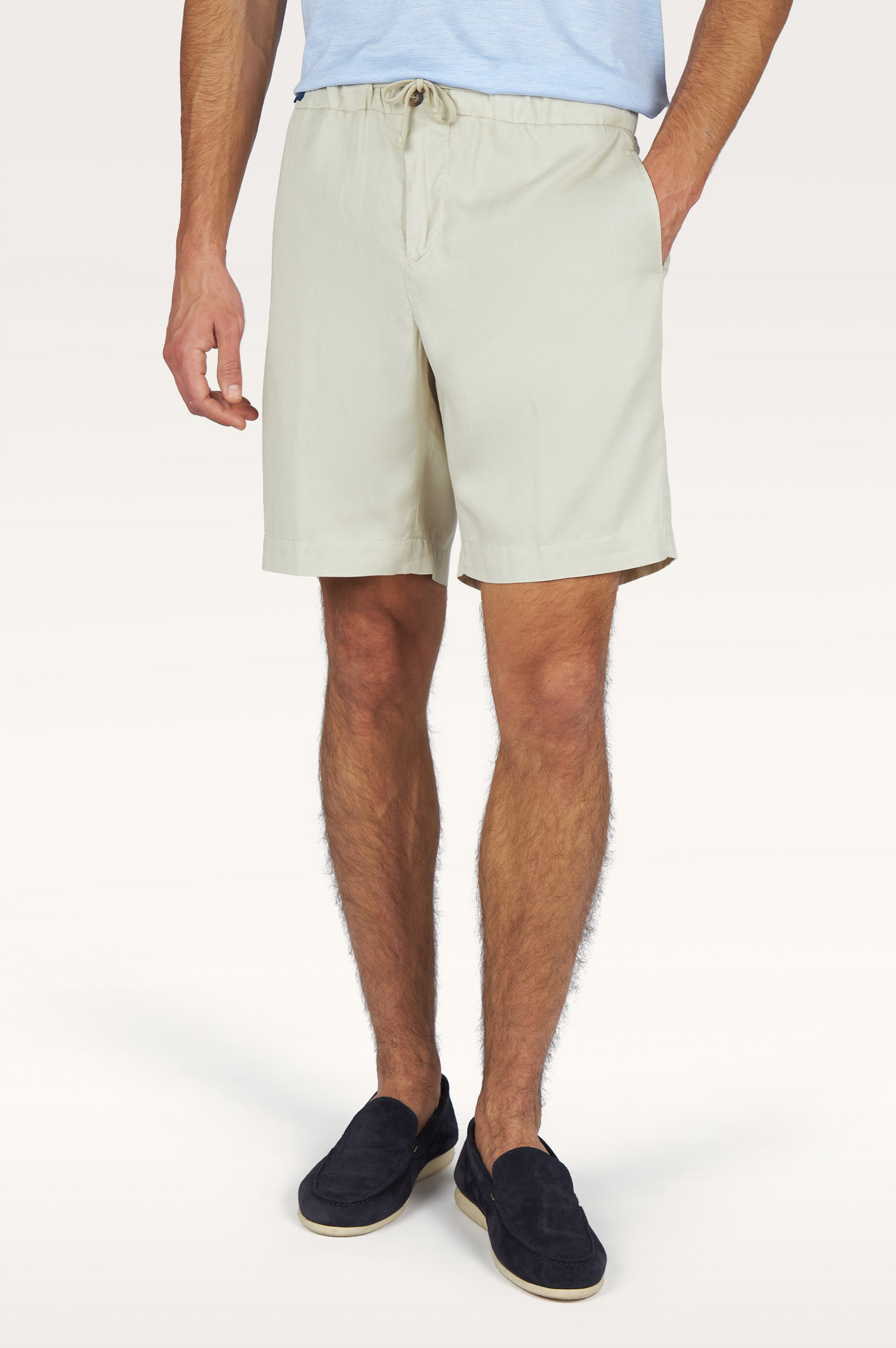 Bermuda X‑Soft en lyocell teint en pi&egrave;ce avec cordon de serrage image number 0