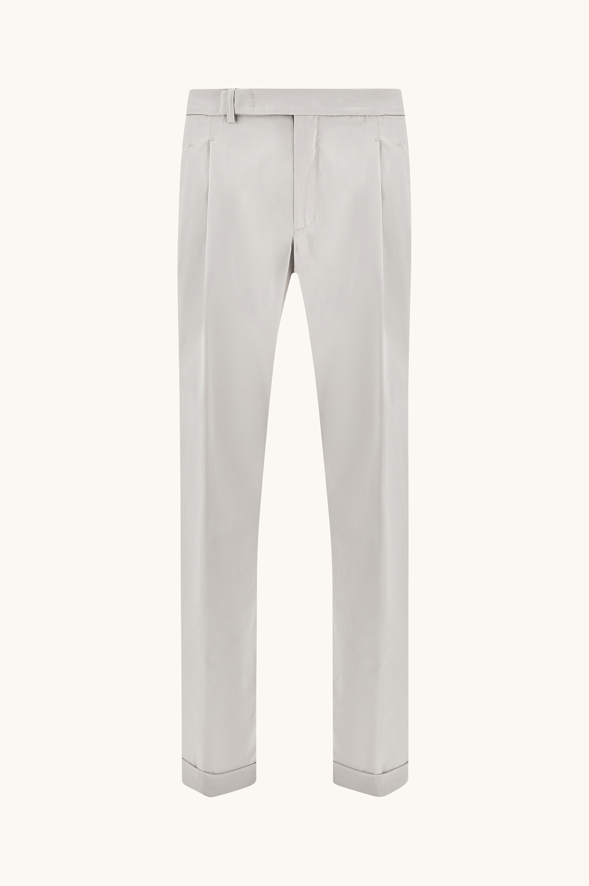 Chino trousers in stretch cotton with double pleats image number 0