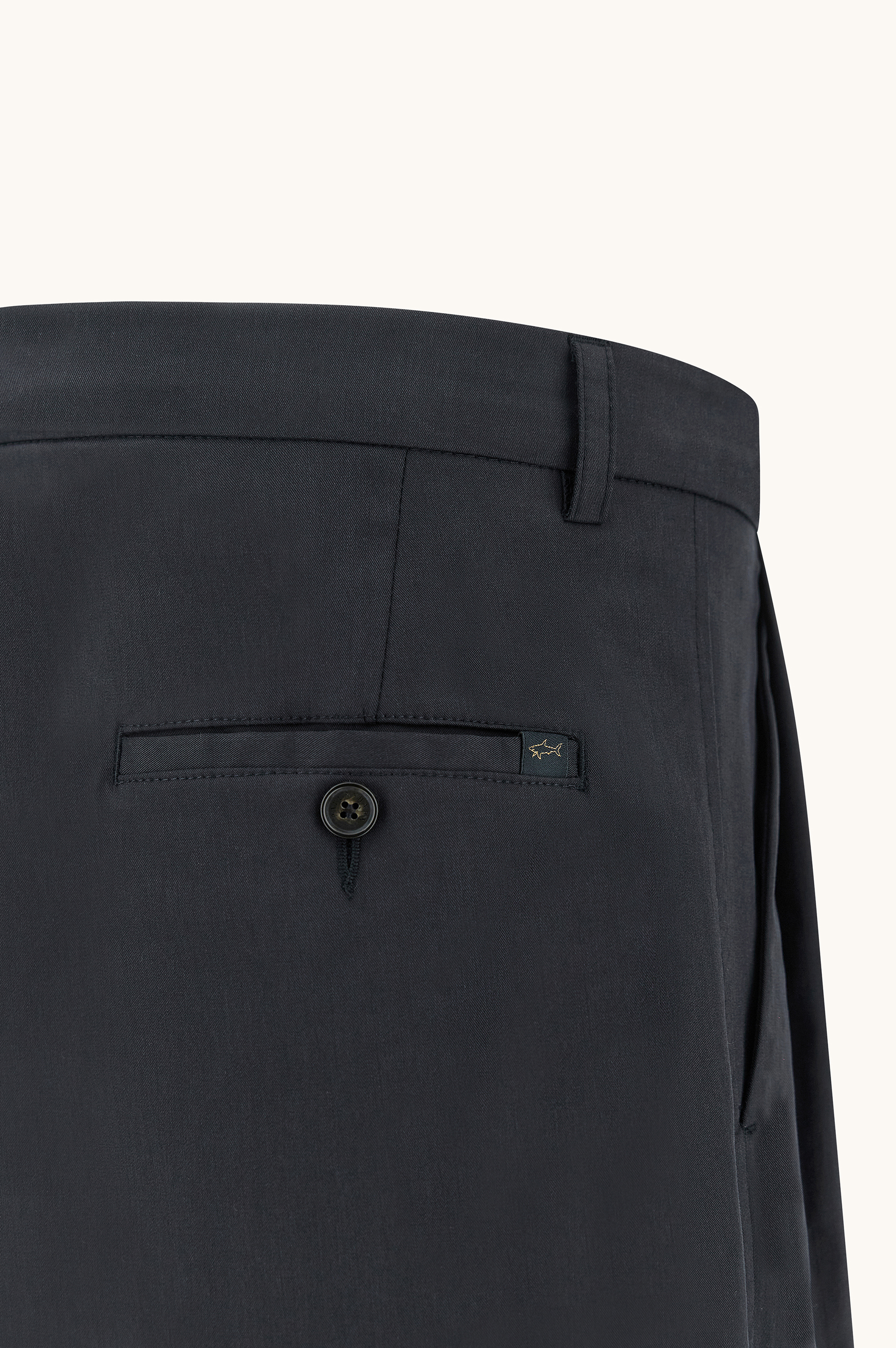 Pantalon wide leg en coton stretch avec pinces image number 1