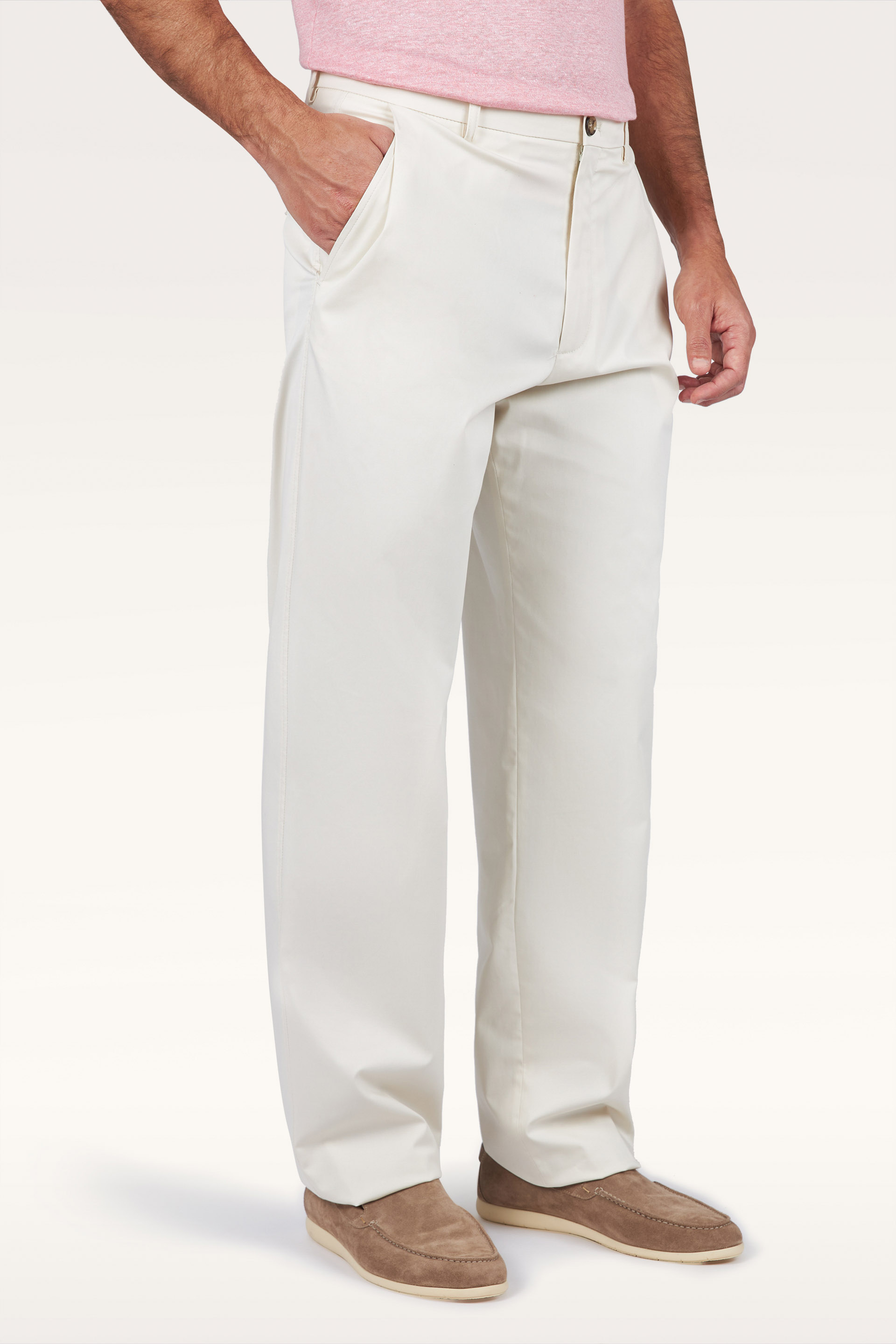 Wide‑leg trousers in stretch cotton with pleats image number 0