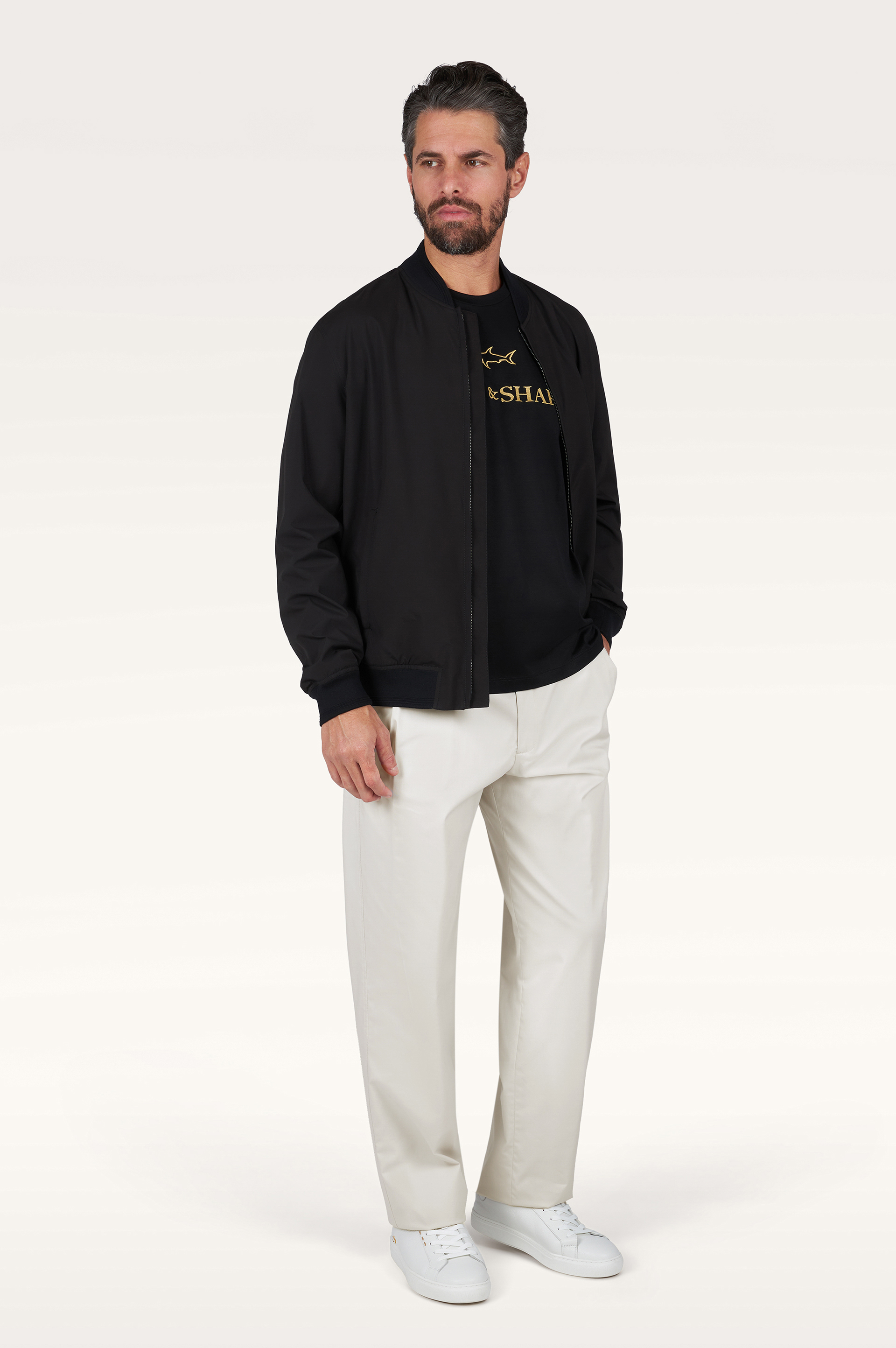 Pantalon wide leg en coton stretch avec pinces image number 2