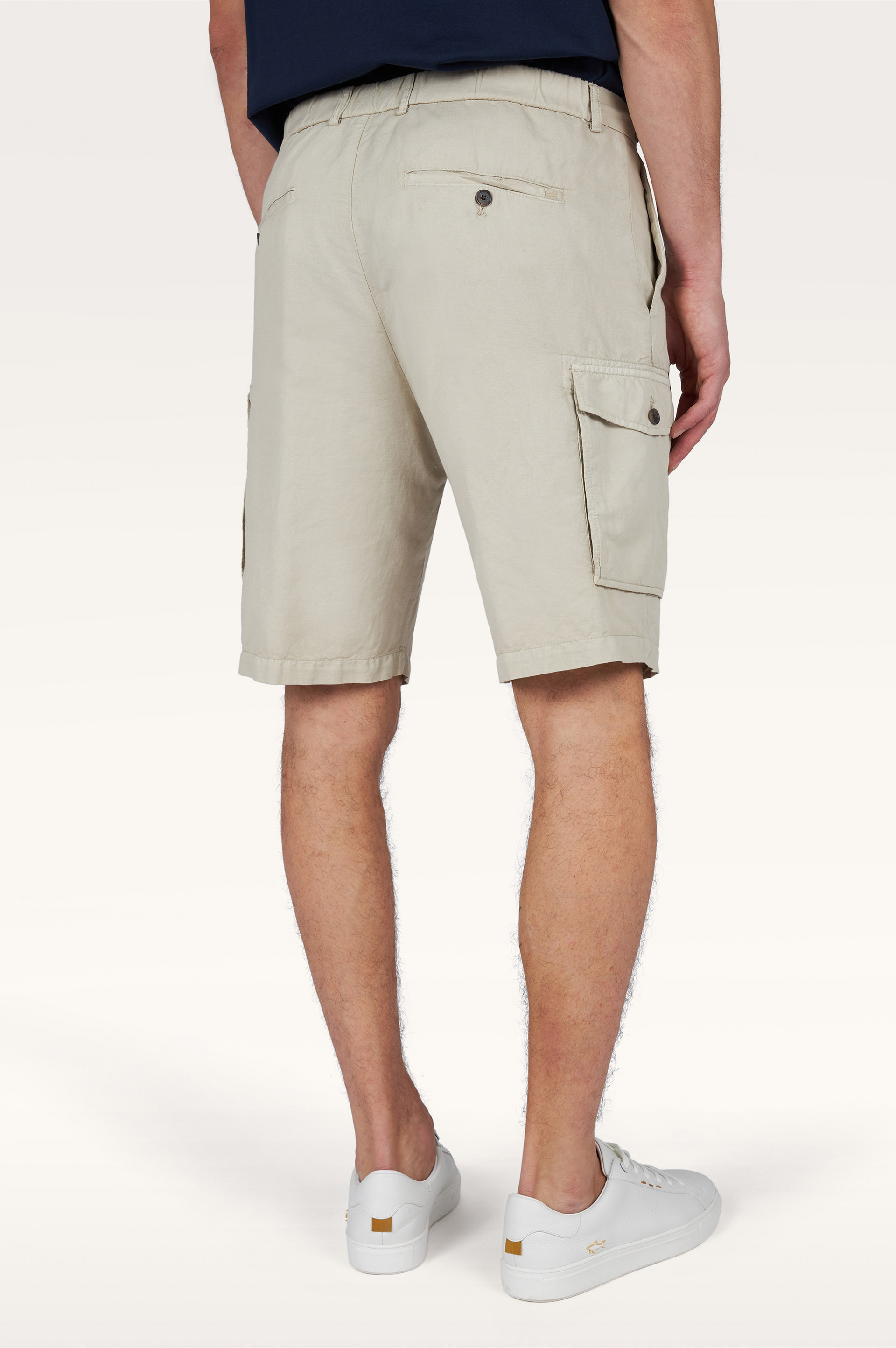 Bermuda cargo in lino e cotone tinto capo image number 2