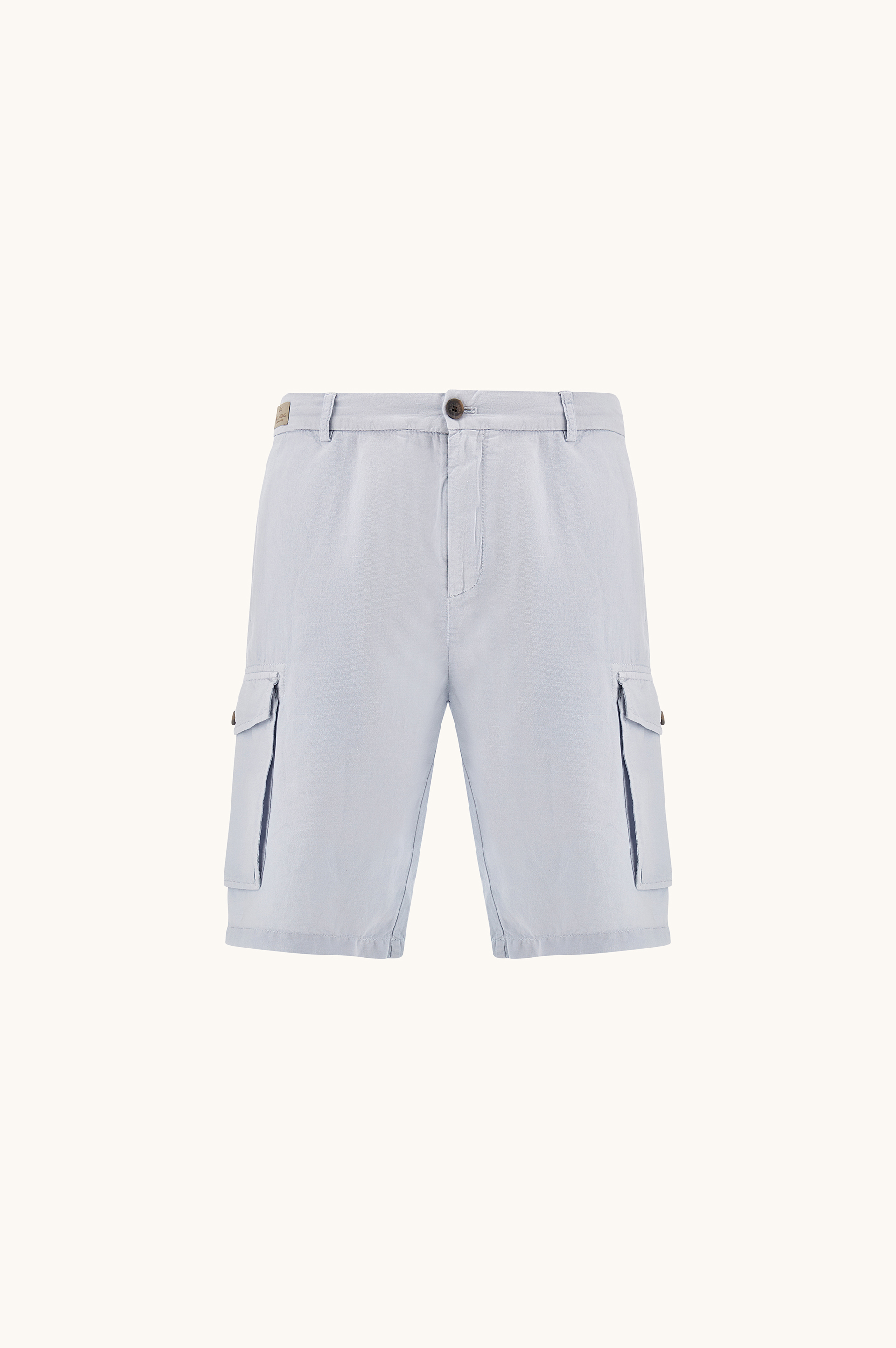 Bermuda cargo in lino e cotone tinto capo image number 1