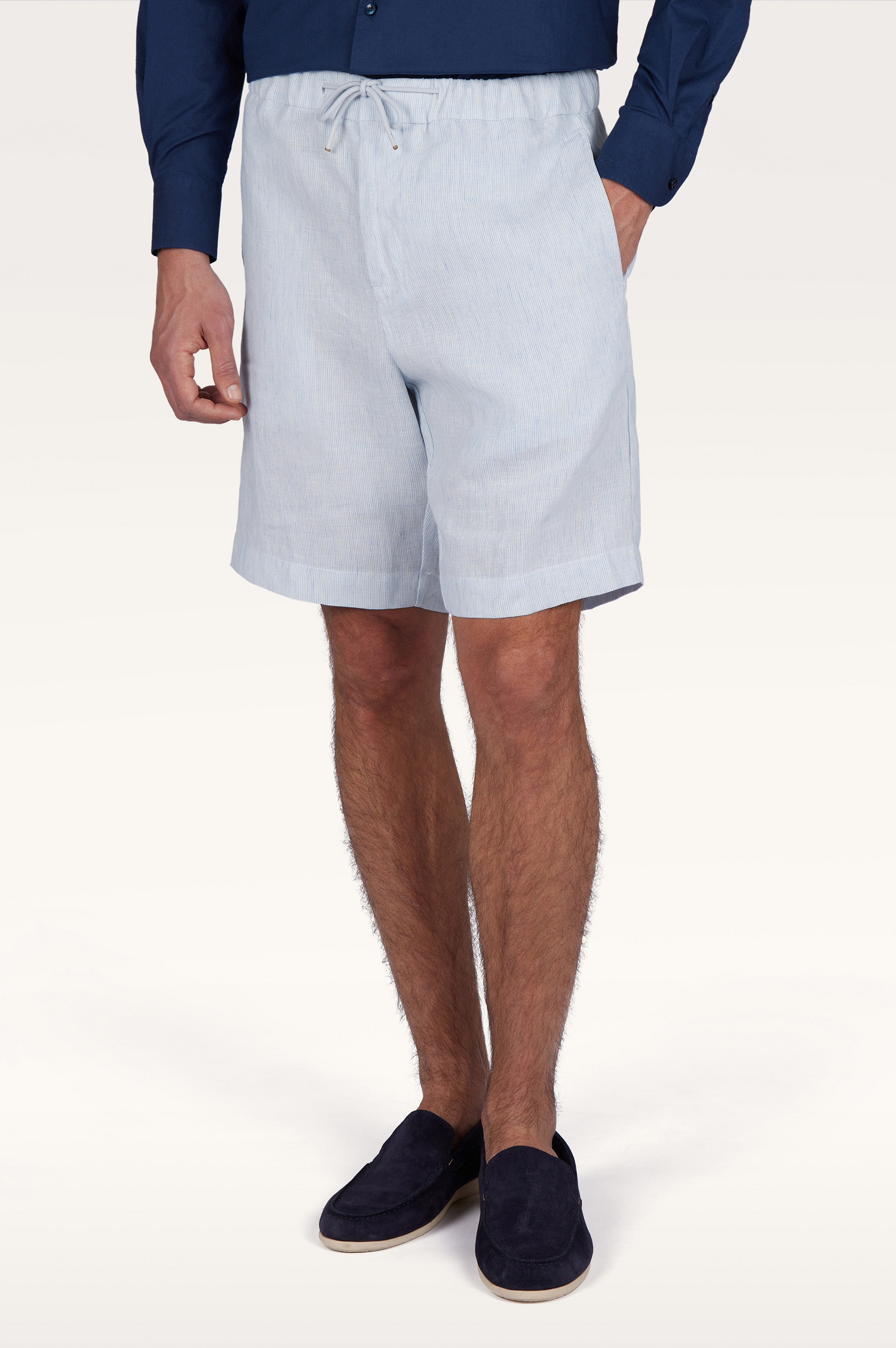 Bermuda in lino con coulisse image number 0
