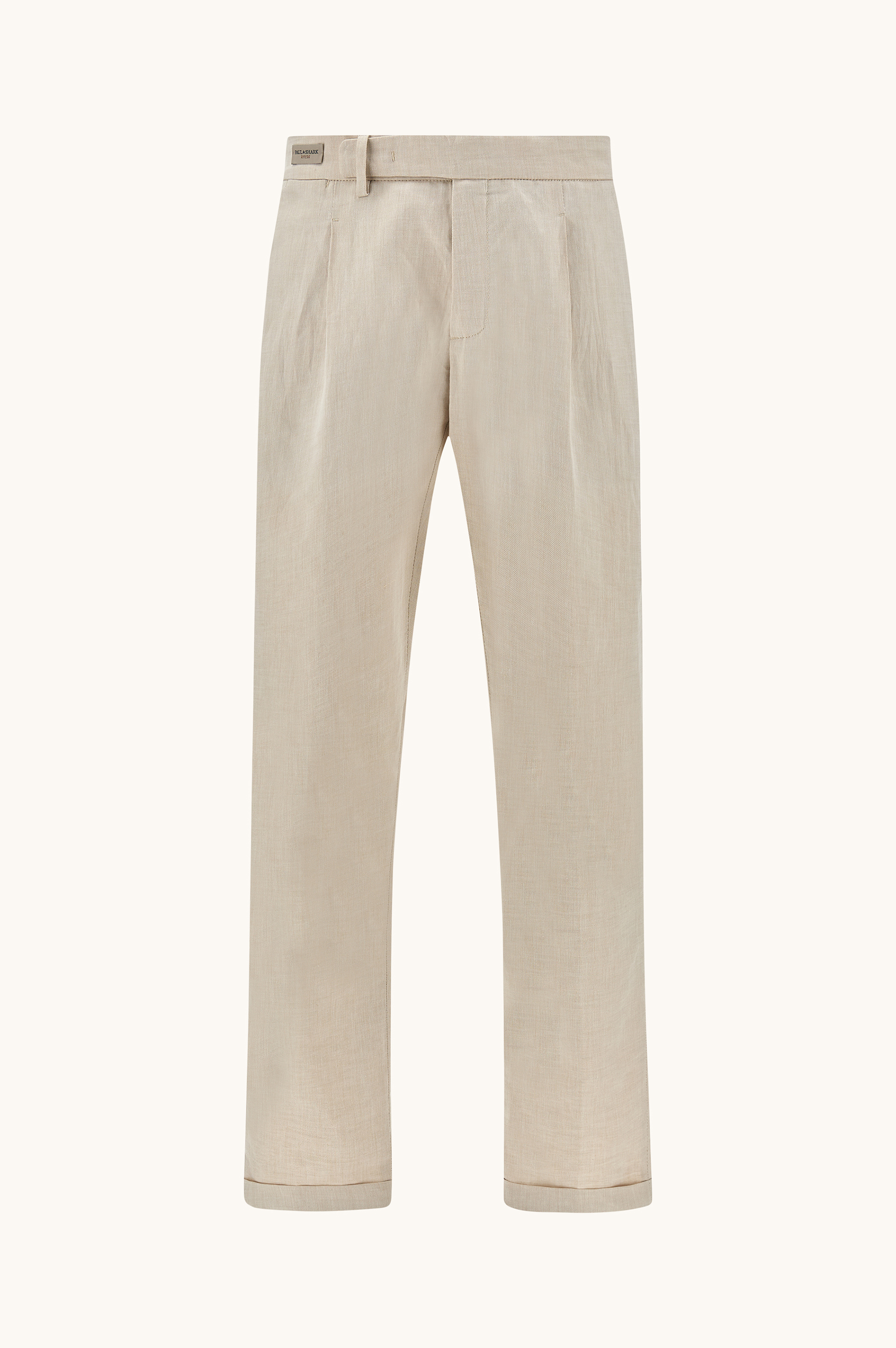 Pantal&oacute;n chino de lino y algod&oacute;n con pinzas image number 1