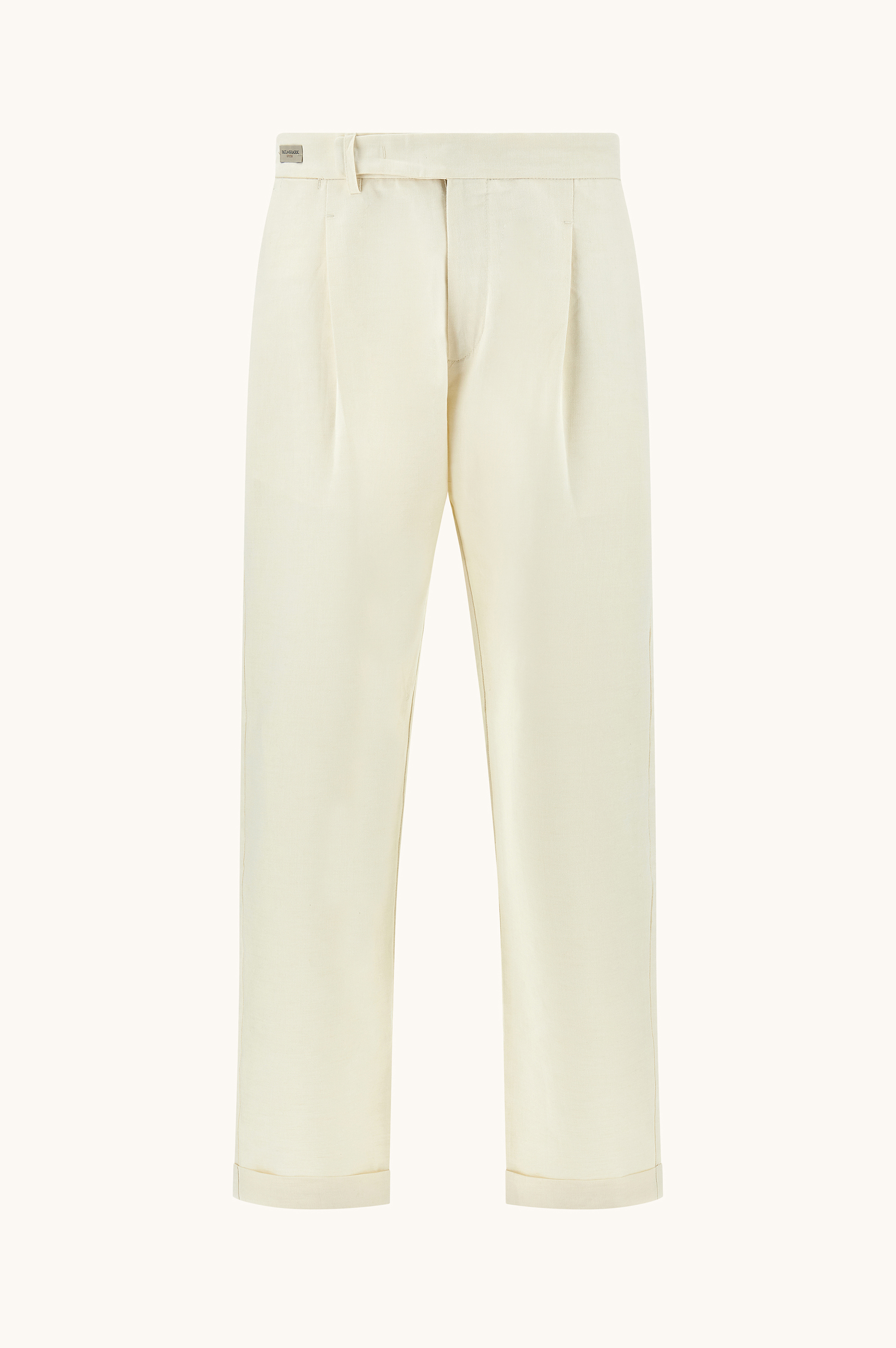 Chino trousers in linen and cotton with pleats image number 0