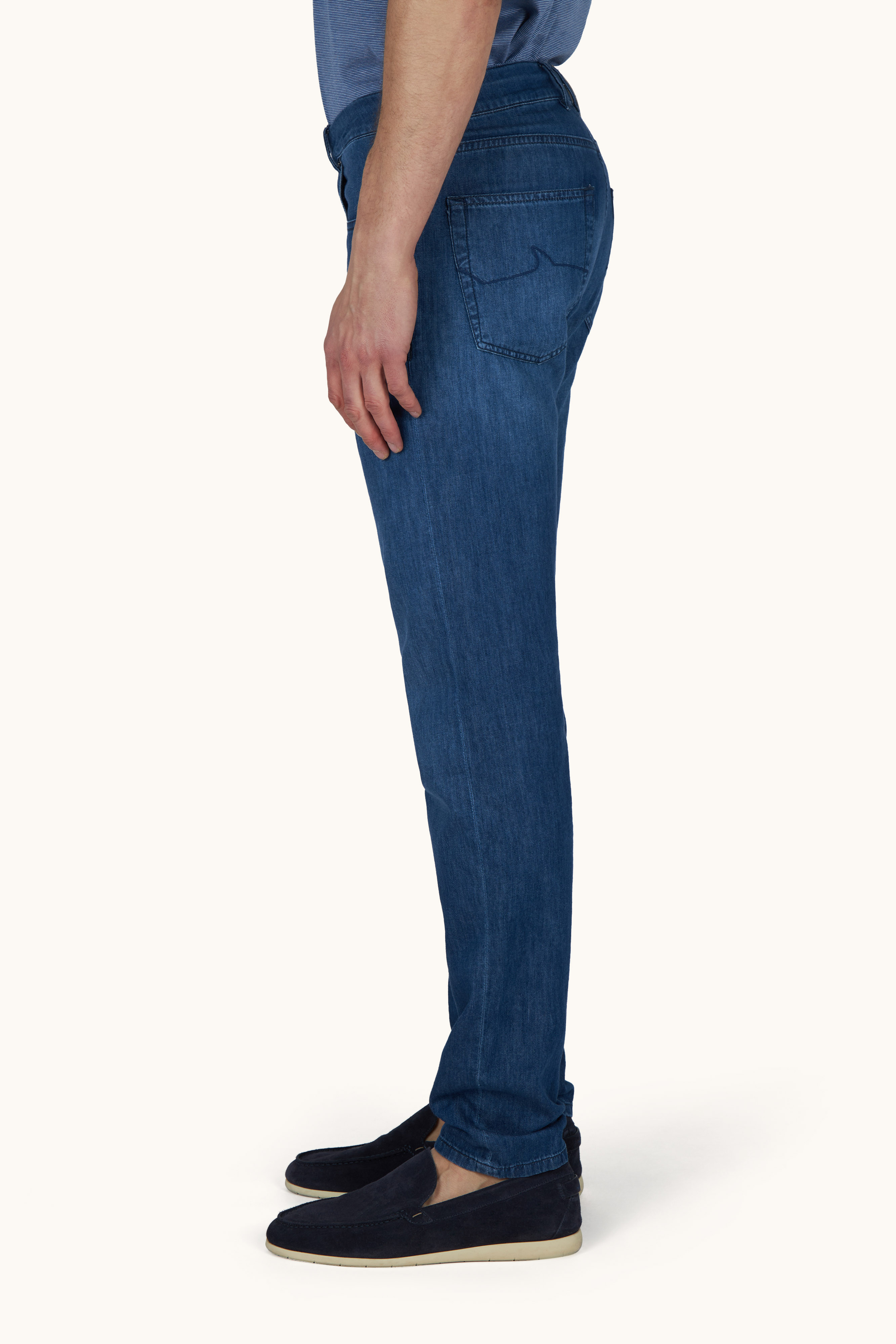 丝棉牛仔布牛仔裤 image number 7