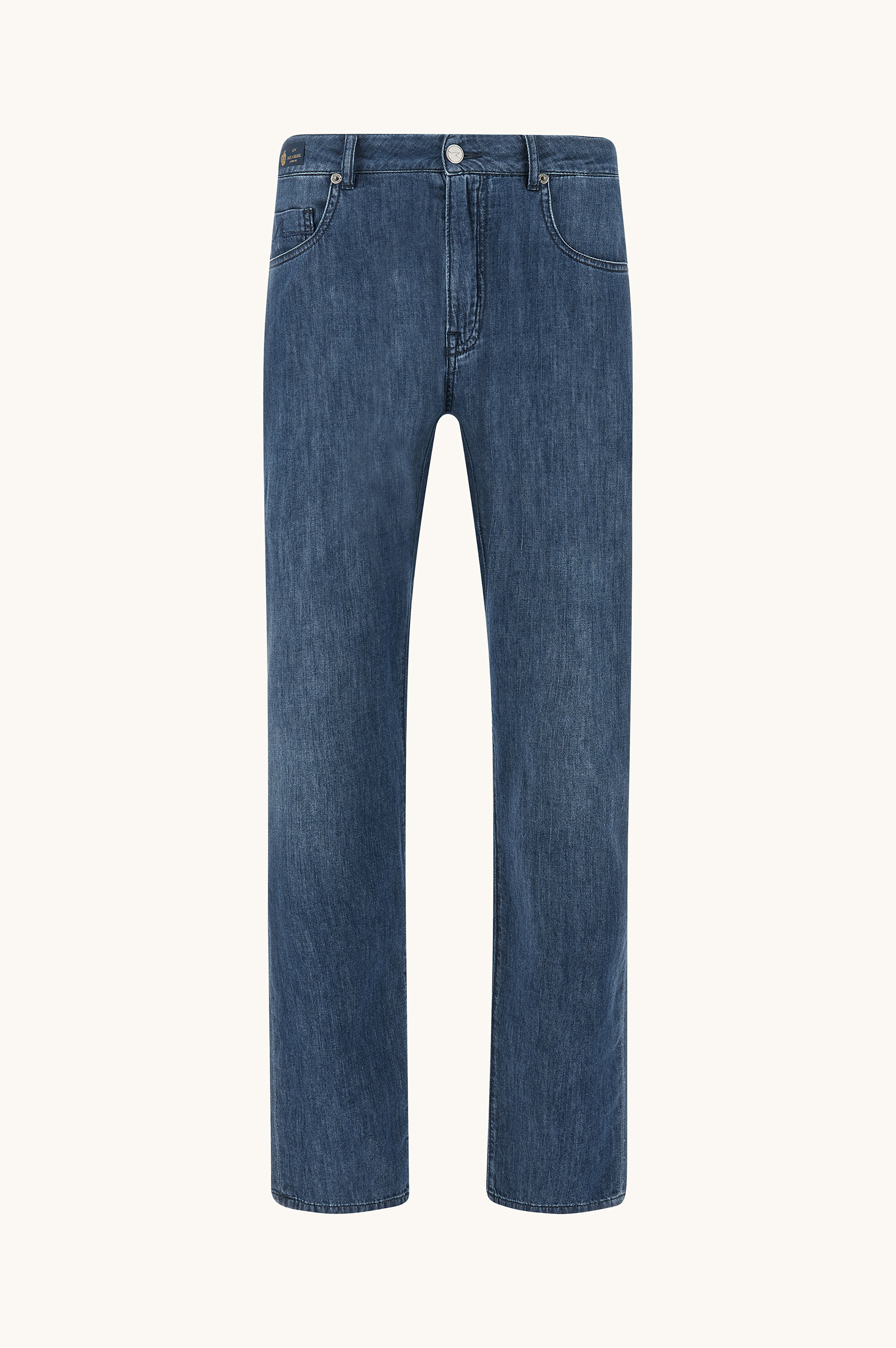 Jeans in silk and cotton denim image number 0