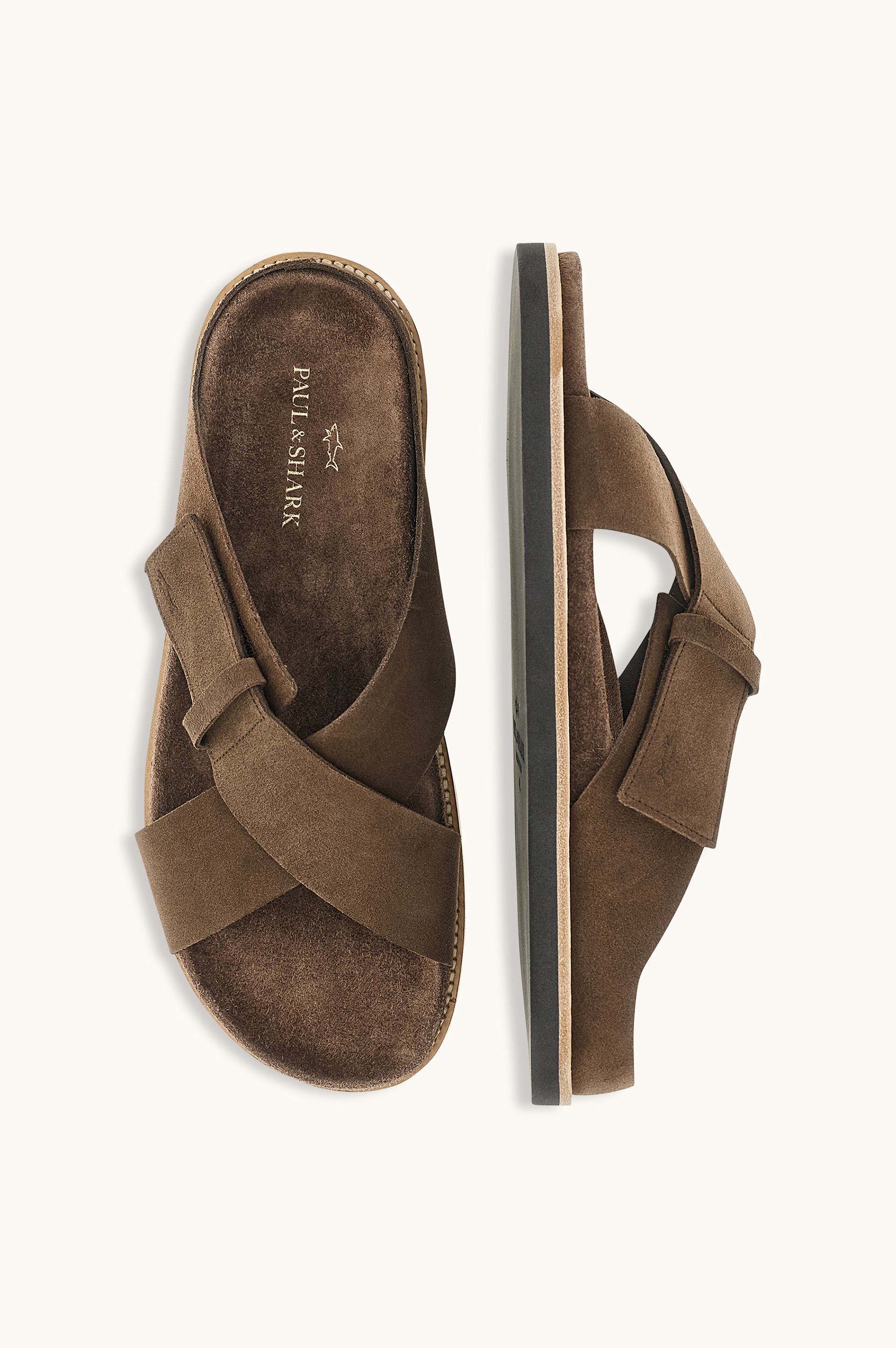Slip‑on sandals in suede image number 1