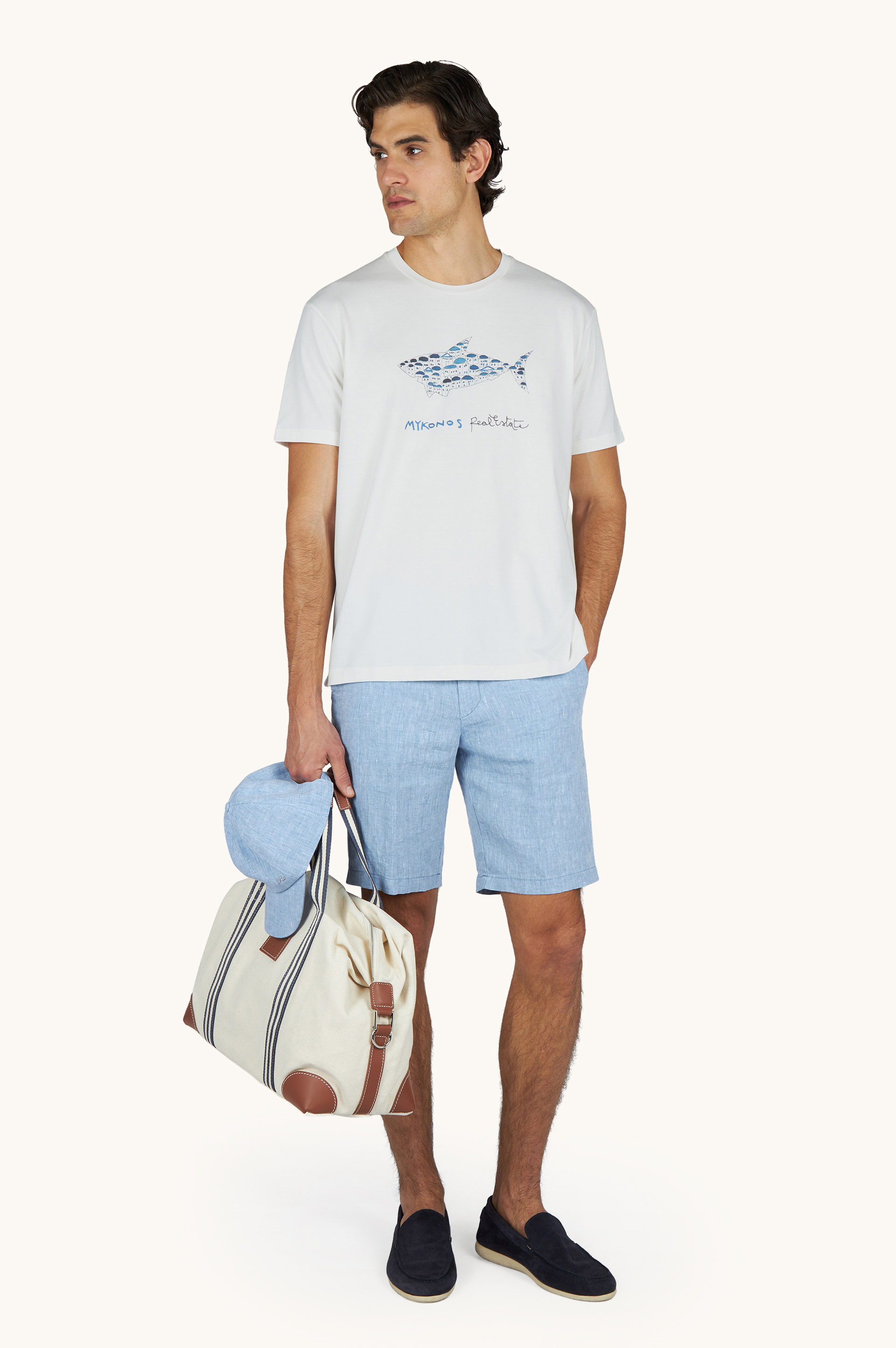 Дорожная сумка из канваса с кожаными деталями image number 3