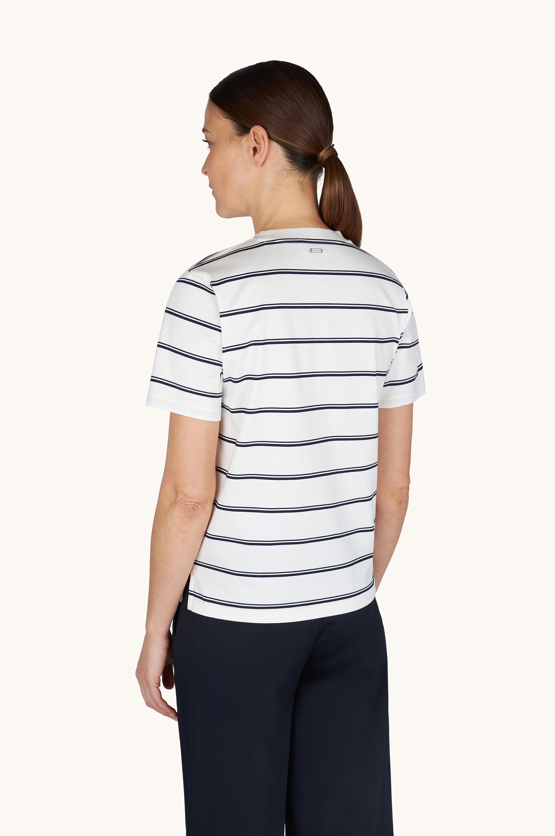 Cotton Jersey T-Shirt with Striped Pattern image number 3