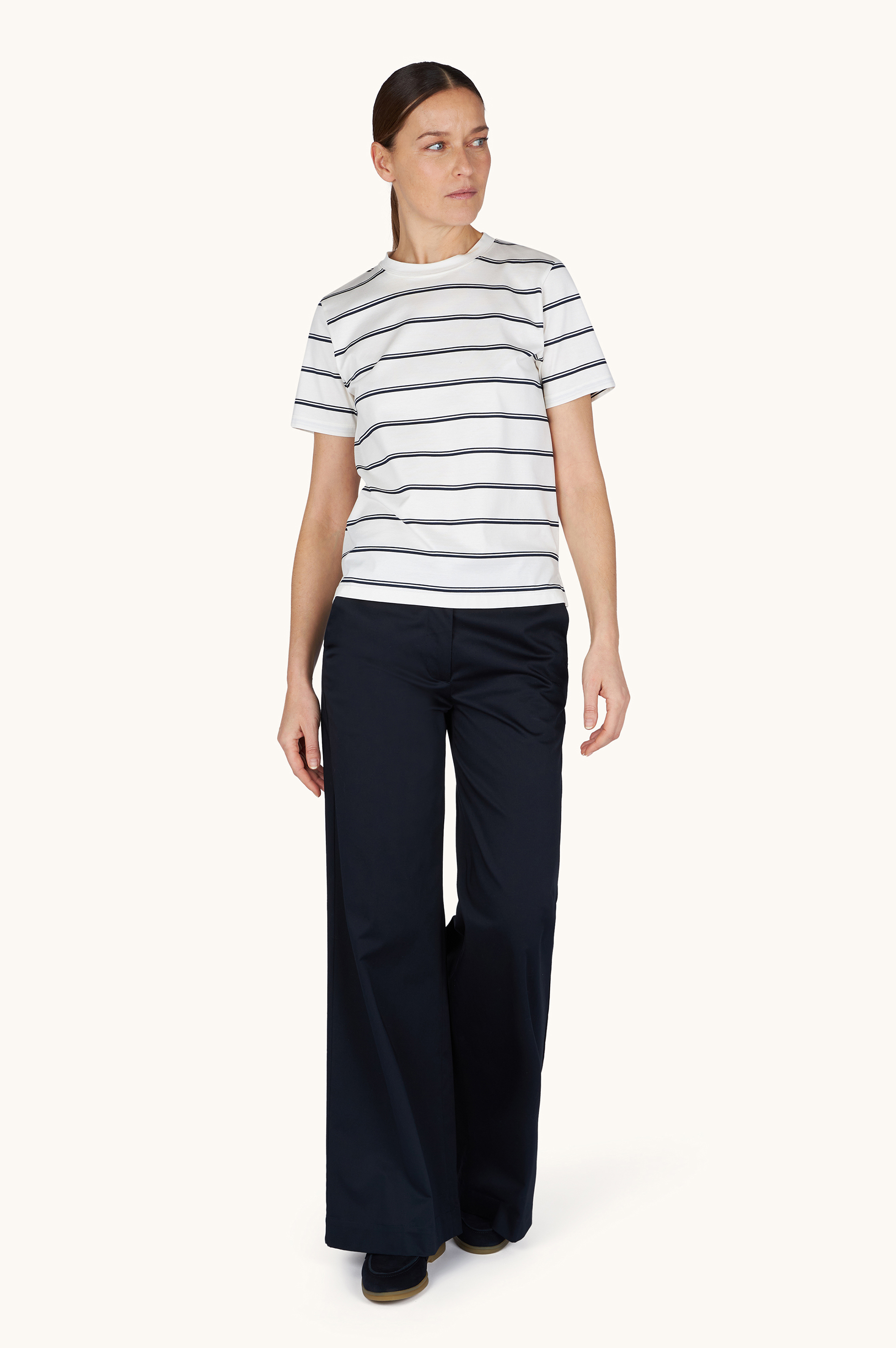 Cotton Jersey T-Shirt with Striped Pattern image number 2