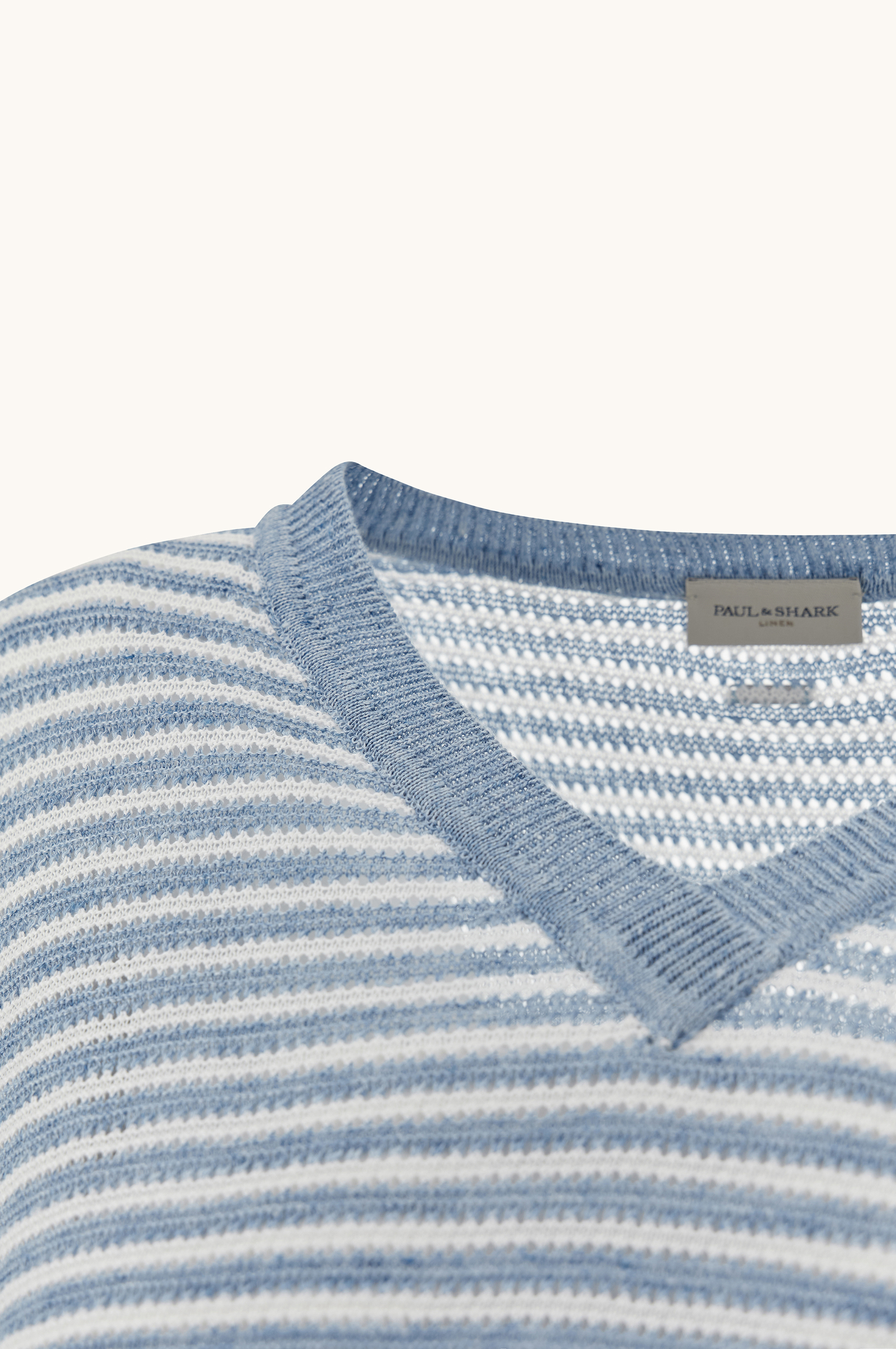 كنزة بياقة على شكل V من الكتان الخالص image number 5