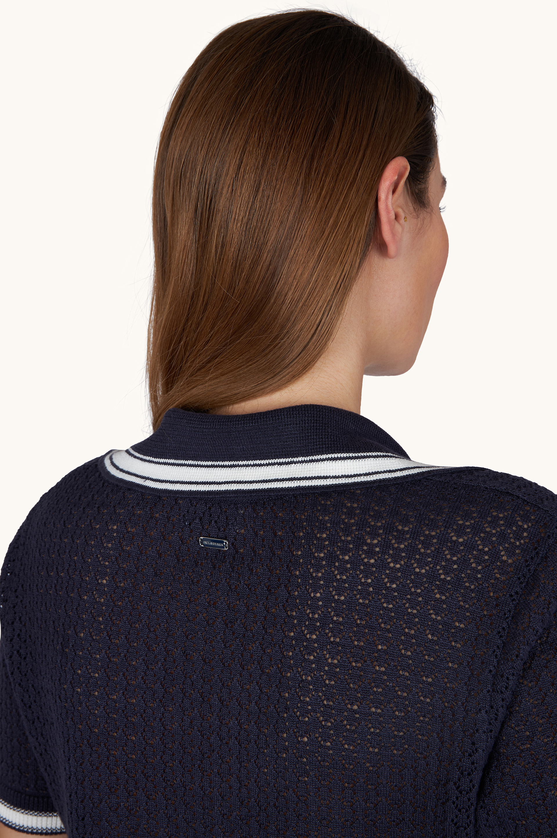 Polo de punto calado en lino puro image number 5