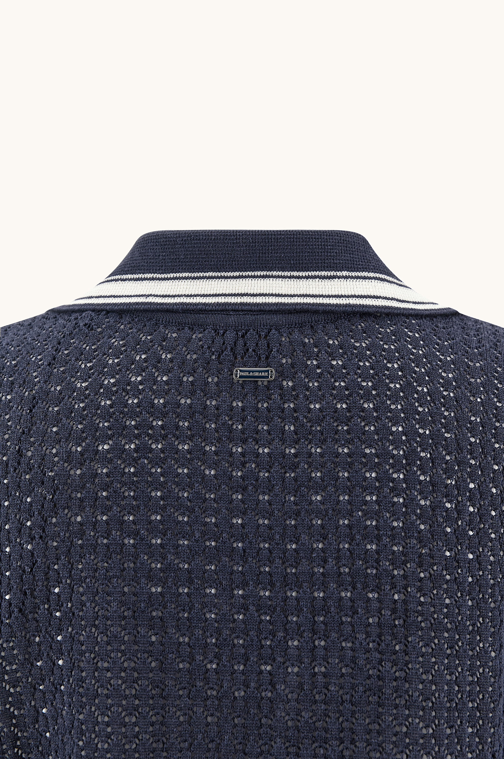 Polo de punto calado en lino puro image number 7