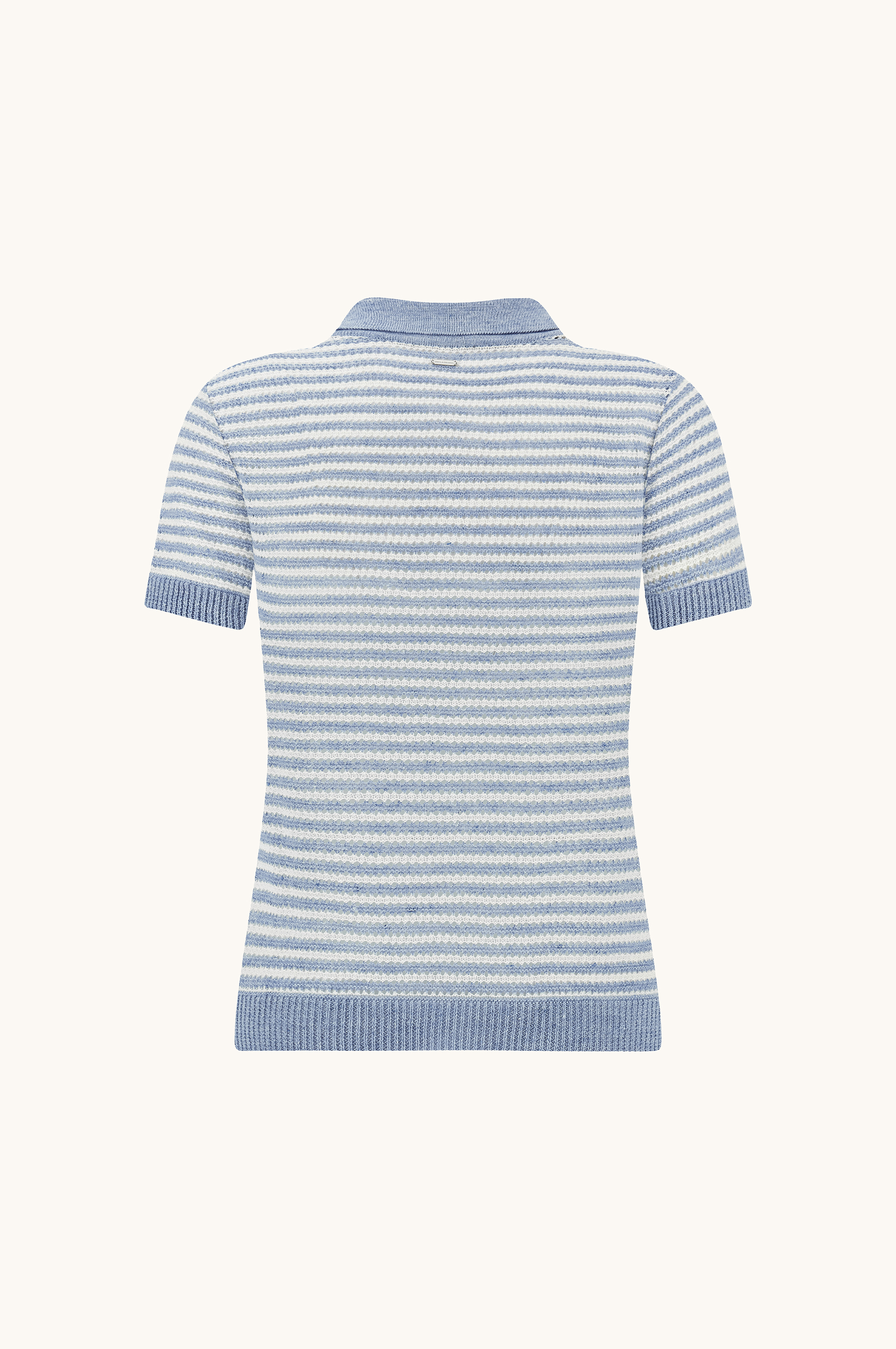 Polo in maglia traforata in puro lino image number 2